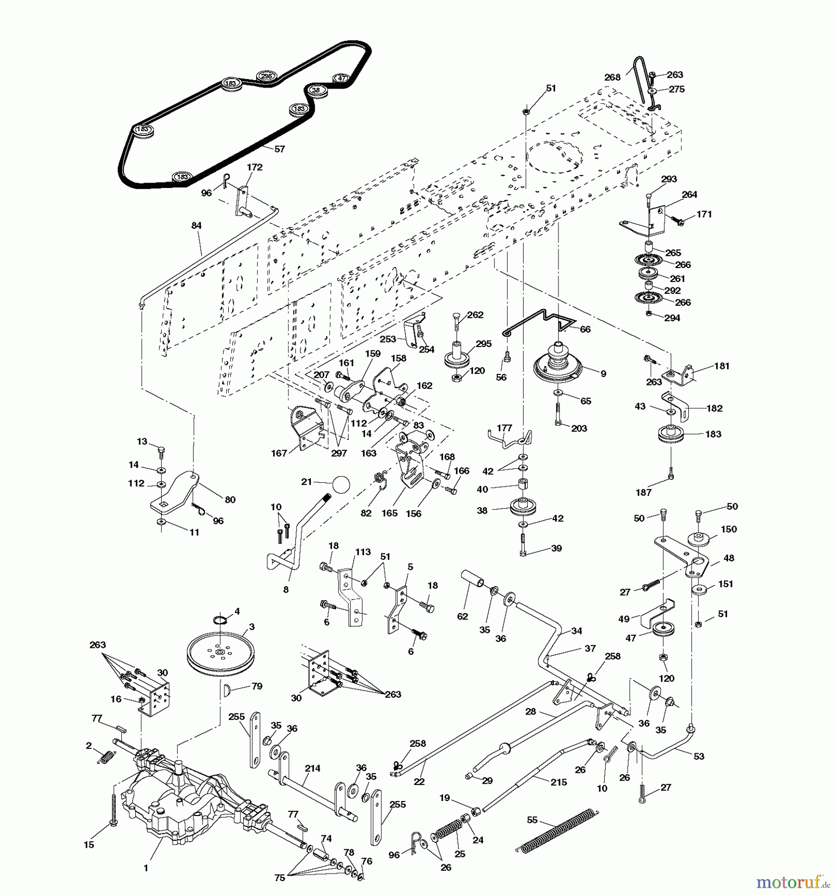 Jonsered Rasen  und Garten Traktoren LT2216 CM (96061027000) - Jonsered Lawn & Garden Tractor (2010-01) DRIVE