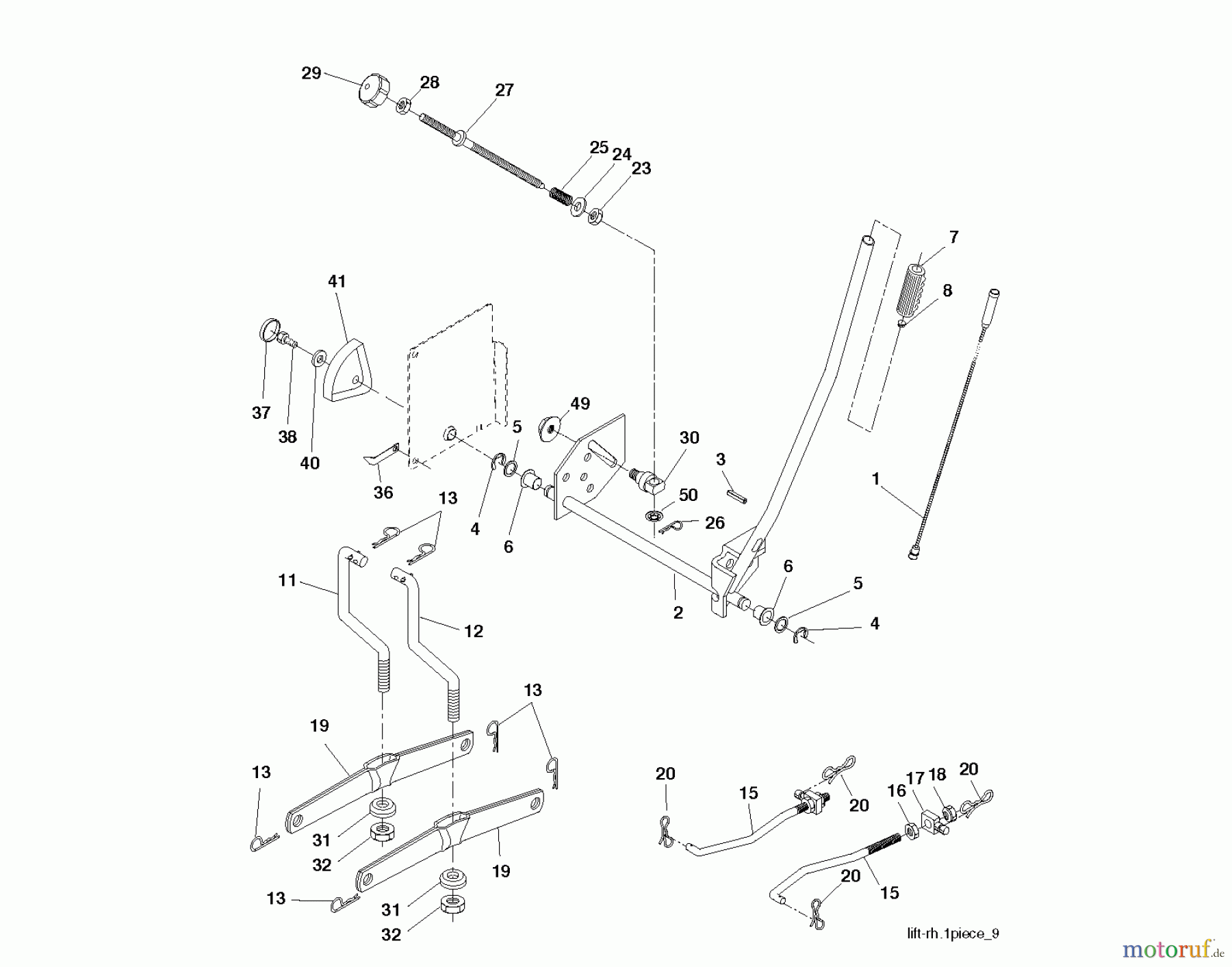  Jonsered Rasen  und Garten Traktoren LT2216 CM (96061027000) - Jonsered Lawn & Garden Tractor (2010-01) MOWER LIFT / DECK LIFT