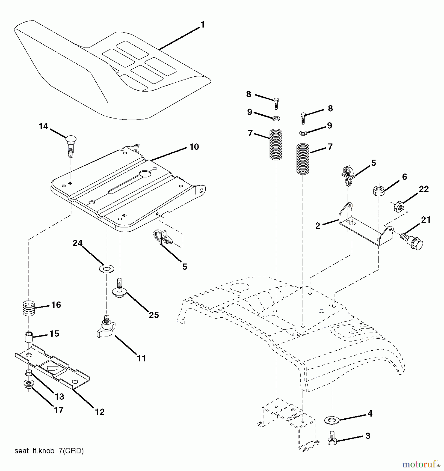  Jonsered Rasen  und Garten Traktoren LT2216 CM (96061027001) - Jonsered Lawn & Garden Tractor (2010-03) SEAT