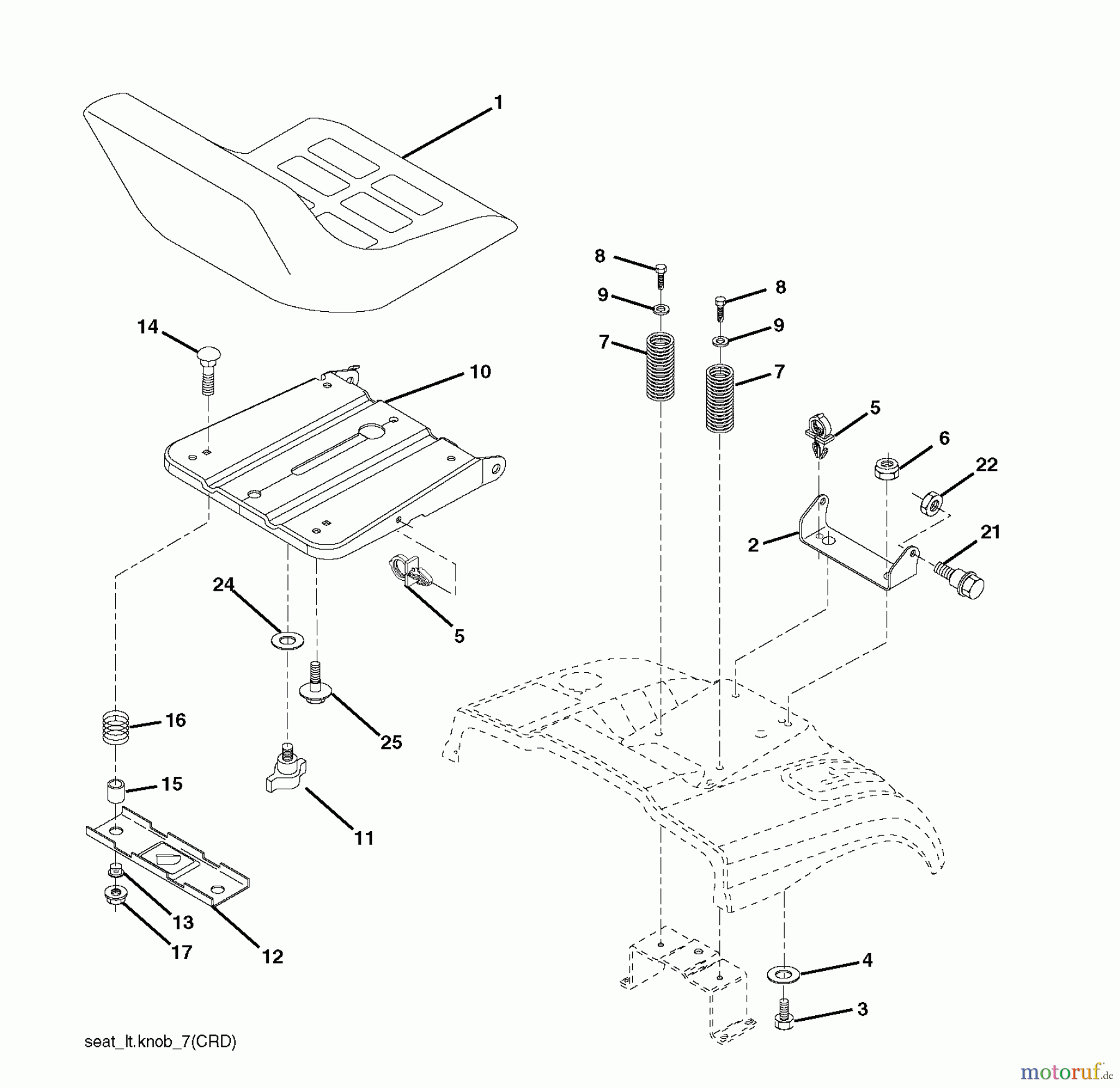  Jonsered Rasen  und Garten Traktoren LT2216 CM (96061027100) - Jonsered Lawn & Garden Tractor (2010-01) SEAT