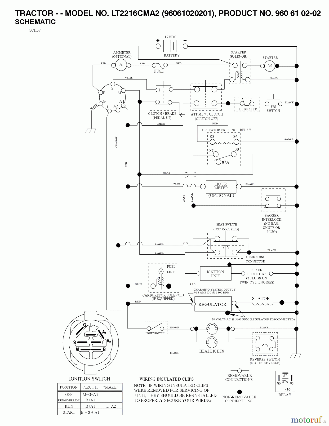 Jonsered Rasen und Garten Traktoren LT2216 CMA2 (96061020201) - Jonsered Lawn & Garden Tractor (2007-10) SCHEMATIC