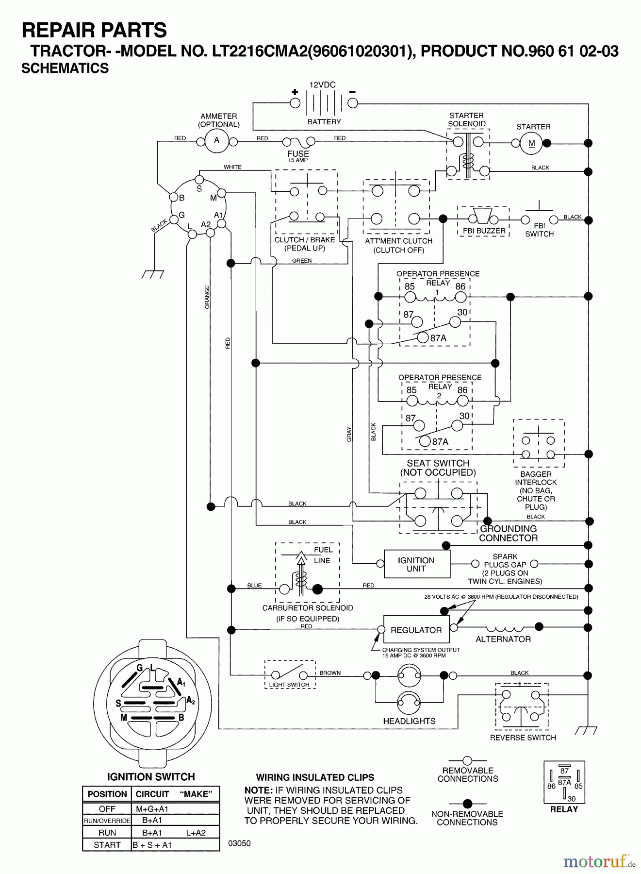 Jonsered Rasen und Garten Traktoren LT2216 CMA2 (96061020301) - Jonsered Lawn & Garden Tractor (2007-05) SCHEMATIC