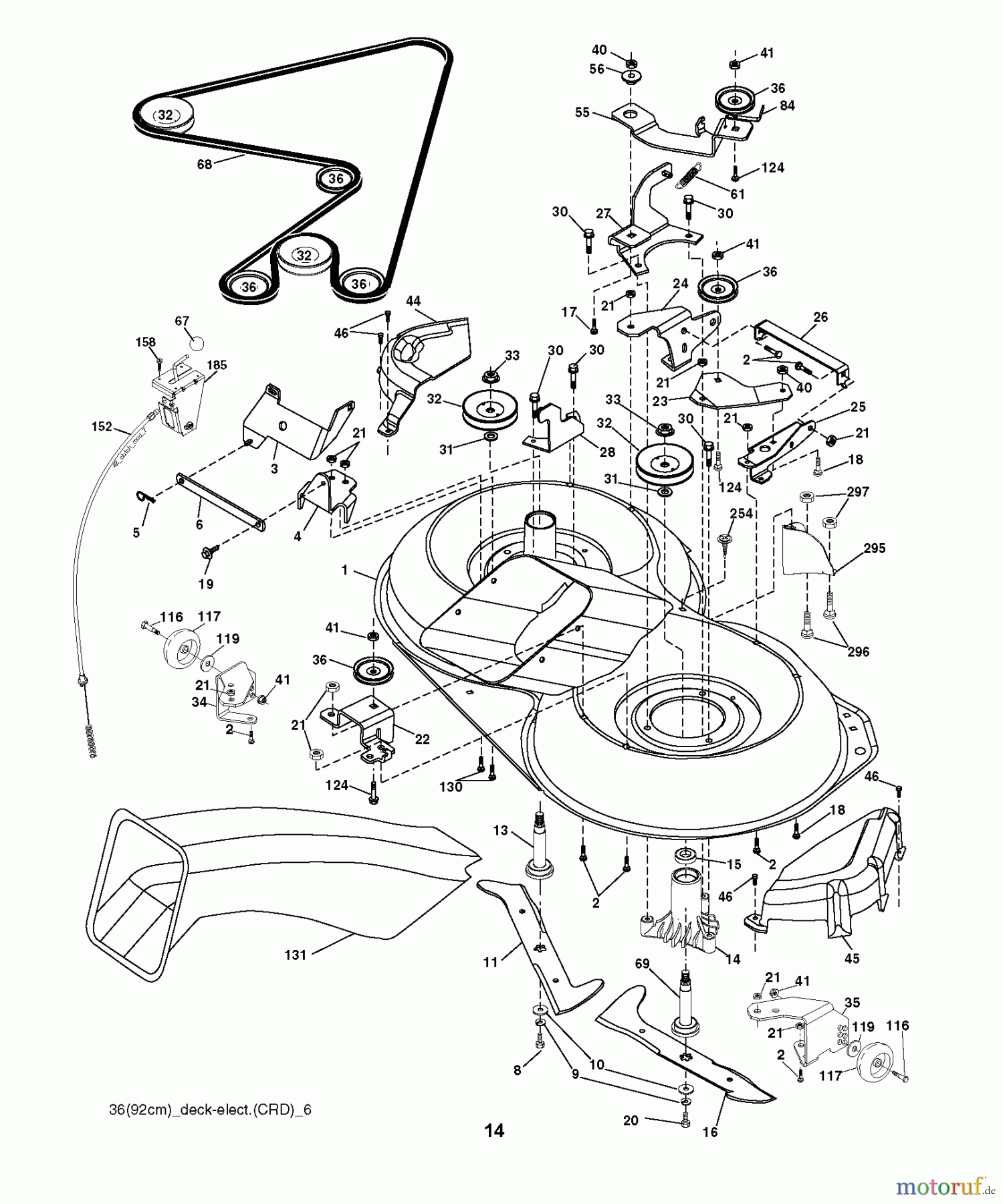  Jonsered Rasen  und Garten Traktoren LT2216 CMA2 (96061024500) - Jonsered Lawn & Garden Tractor (2009-01) MOWER DECK / CUTTING DECK
