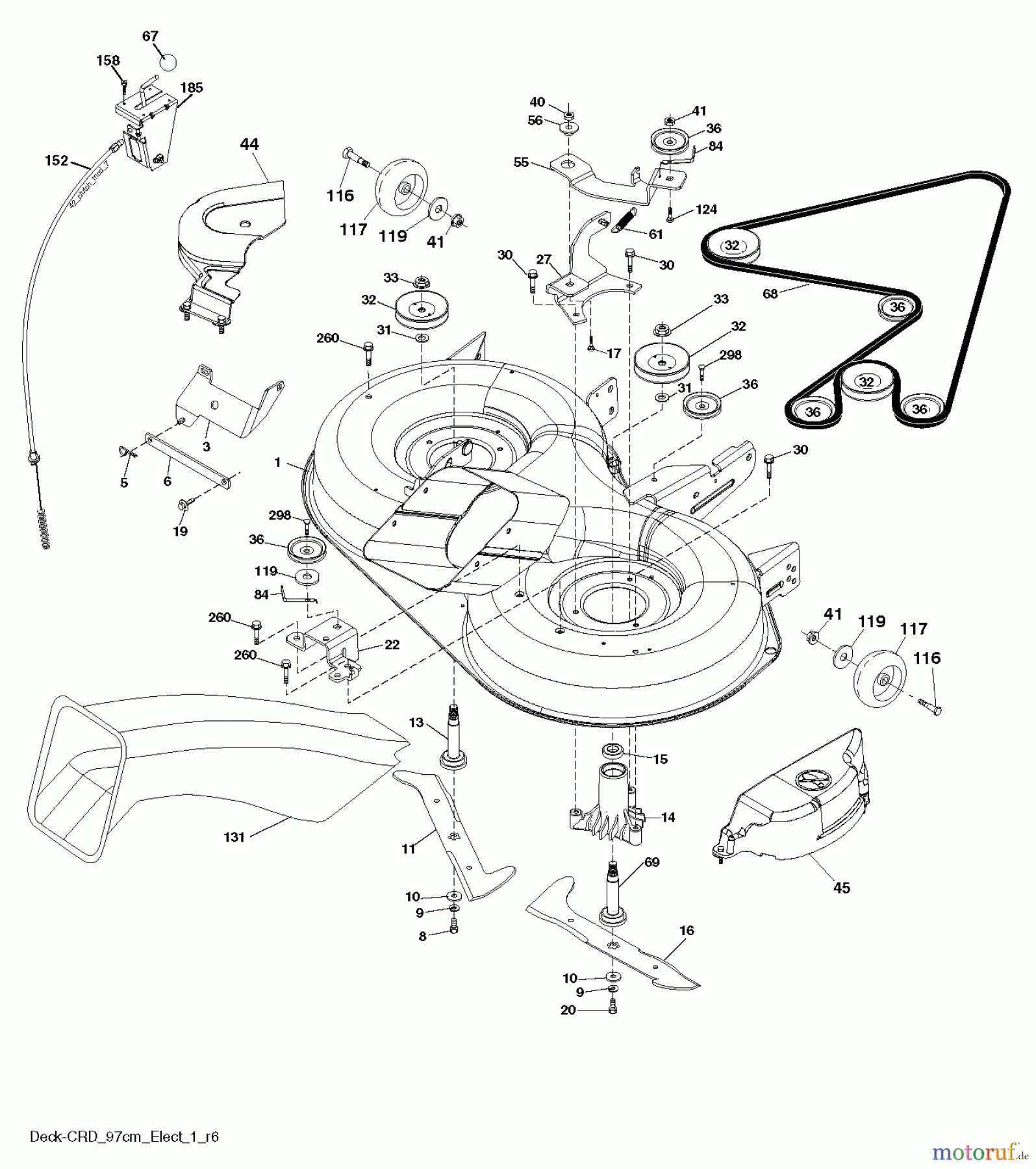 Jonsered Rasen und Garten Traktoren LT2216 CMA2 (96061028200) - Jonsered Lawn & Garden Tractor (2010-01) MOWER DECK / CUTTING DECK