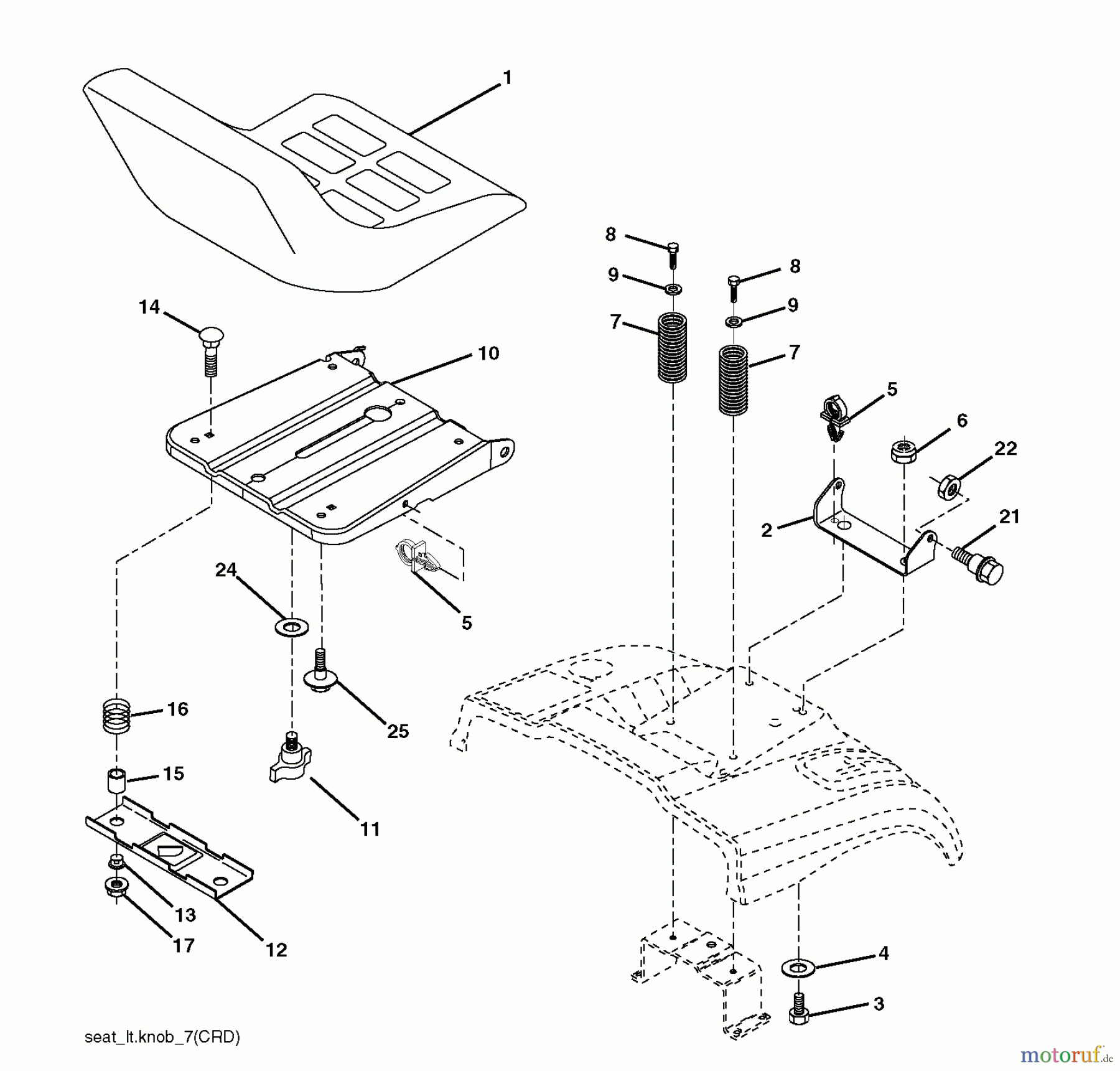 Jonsered Rasen und Garten Traktoren LT2216 CMA2 (96061028200) - Jonsered Lawn & Garden Tractor (2010-01) SEAT