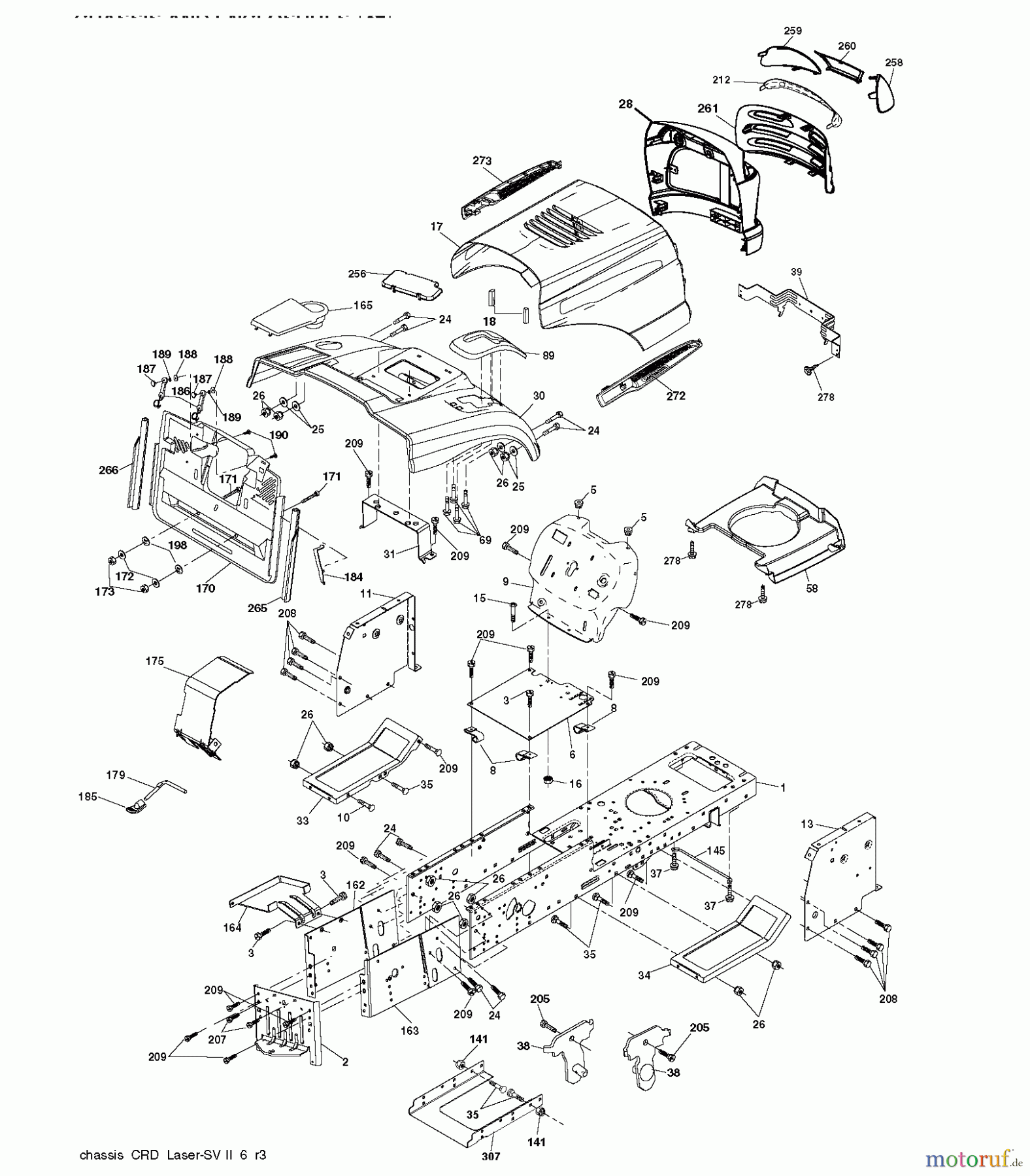  Jonsered Rasen  und Garten Traktoren LT2216 CMA2 (96061028300) - Jonsered Lawn & Garden Tractor (2010-01) CHASSIS ENCLOSURES