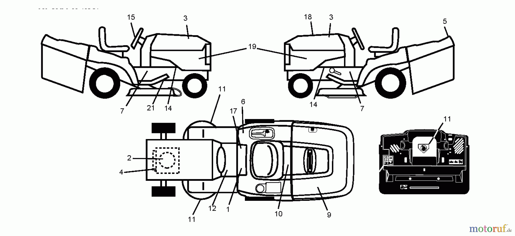 Jonsered Rasen und Garten Traktoren LT2216 CMA2 (96061028300) - Jonsered Lawn & Garden Tractor (2010-01) DECALS