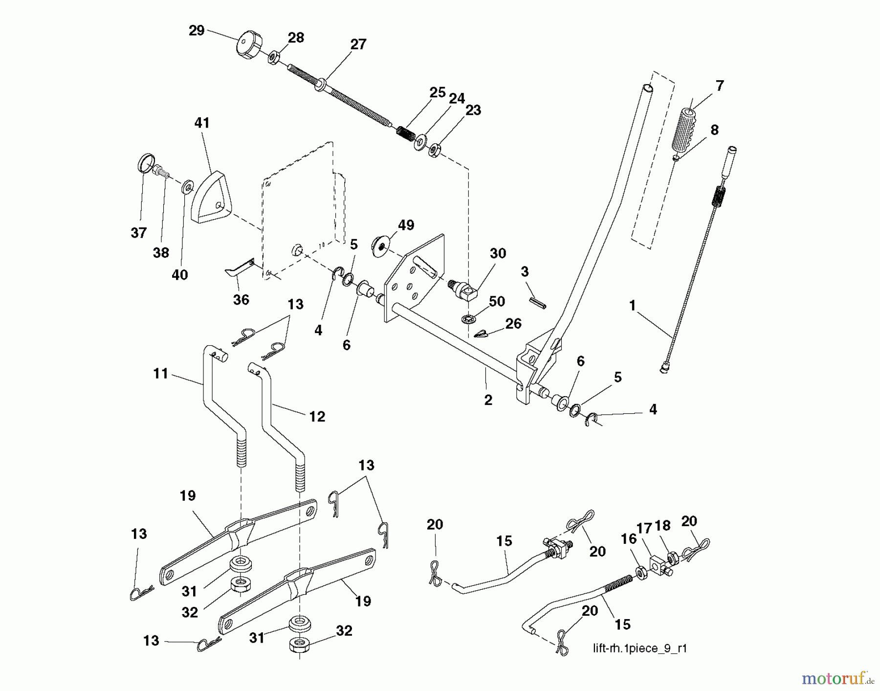  Jonsered Rasen  und Garten Traktoren LT2216 CMA2 (96061028300) - Jonsered Lawn & Garden Tractor (2010-01) MOWER LIFT / DECK LIFT