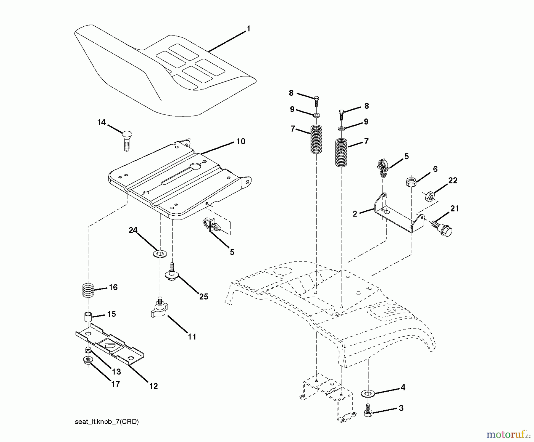 Jonsered Rasen und Garten Traktoren LT2216 CMA2 (96061028300) - Jonsered Lawn & Garden Tractor (2010-01) SEAT