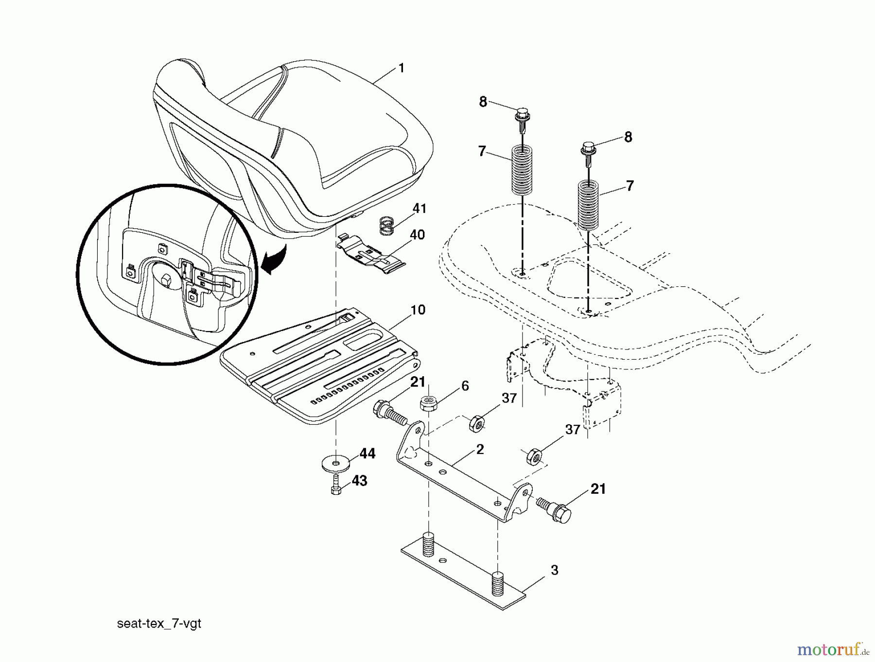 Jonsered Rasen und Garten Traktoren LT2217 A (96041003300) - Jonsered Lawn & Garden Tractor (2007-02) SEAT
