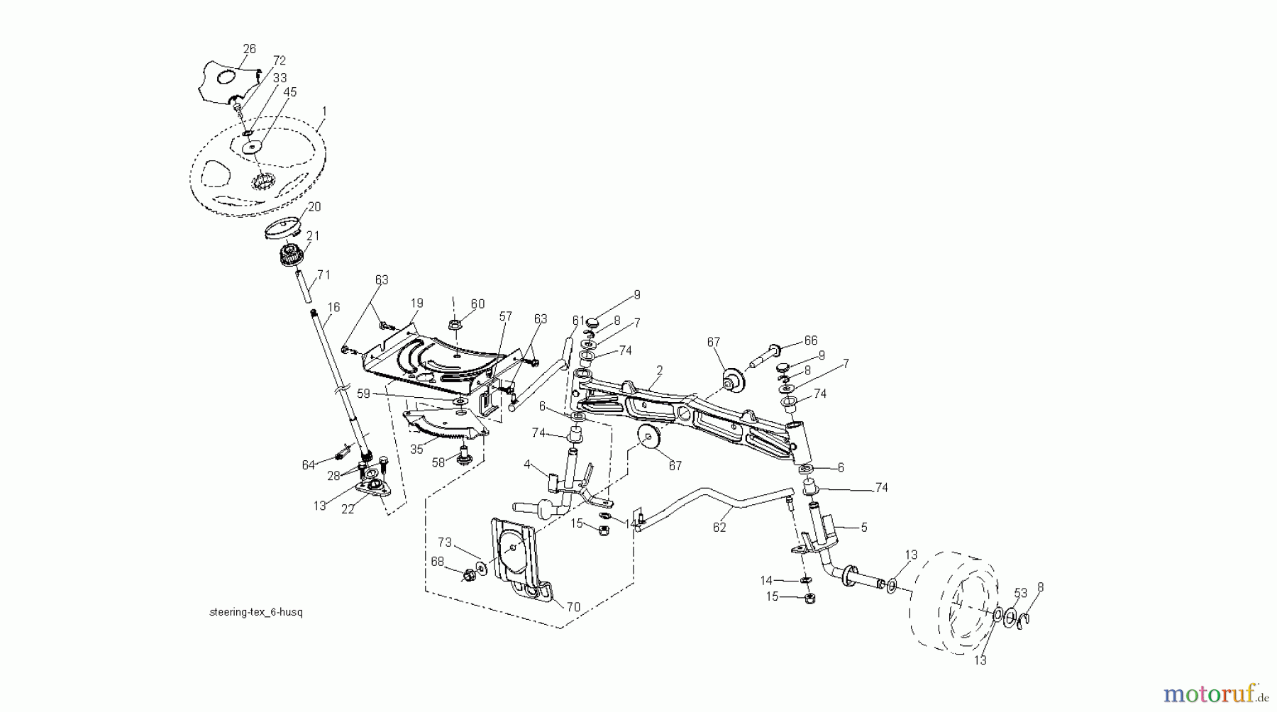 Jonsered Rasen  und Garten Traktoren LT2217 A (96041003300) - Jonsered Lawn & Garden Tractor (2007-02) STEERING