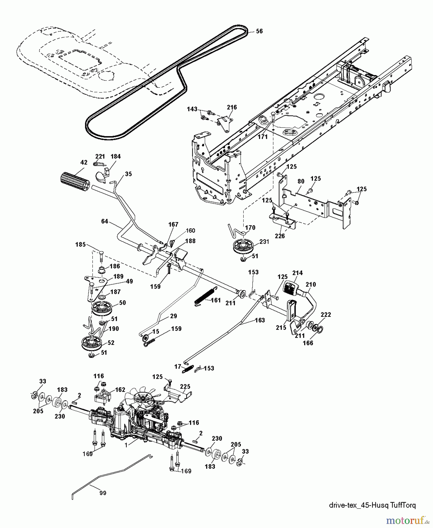 Jonsered Rasen und Garten Traktoren LT2217 A (96041005700) - Jonsered Lawn & Garden Tractor (2007-04) DRIVE