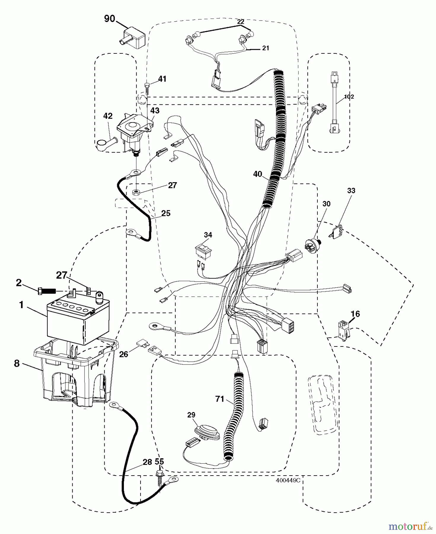 Jonsered Rasen und Garten Traktoren LT2217 A (96041005700) - Jonsered Lawn & Garden Tractor (2007-04) ELECTRICAL