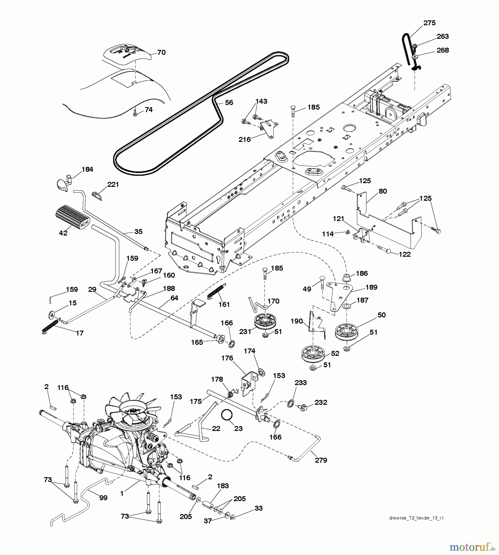 Jonsered Rasen und Garten Traktoren LT2217 A (96041010300) - Jonsered Lawn & Garden Tractor (2009-01) DRIVE