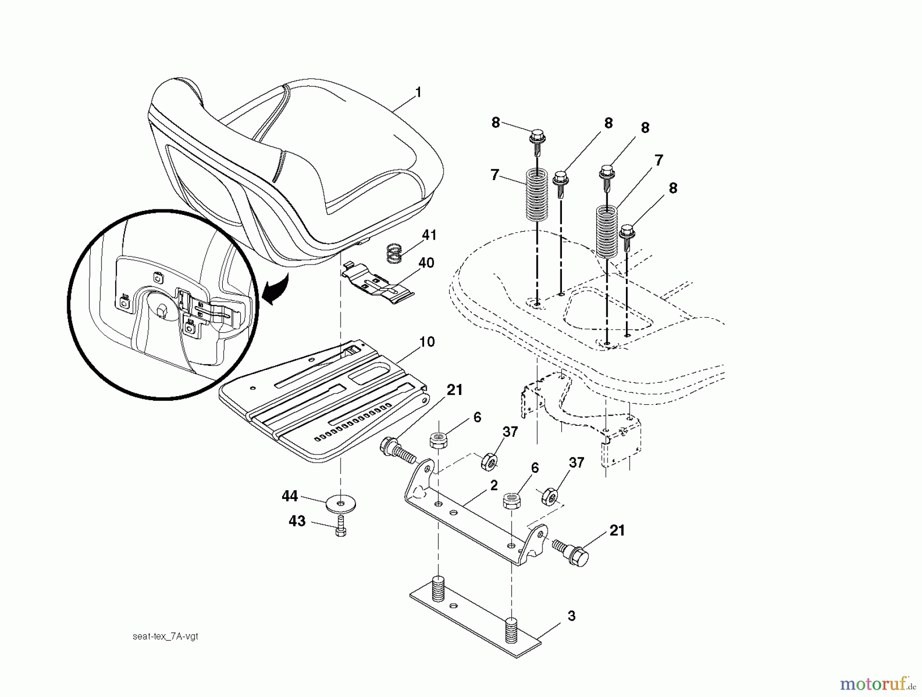 Jonsered Rasen und Garten Traktoren LT2217 A (96041010300) - Jonsered Lawn & Garden Tractor (2009-01) SEAT