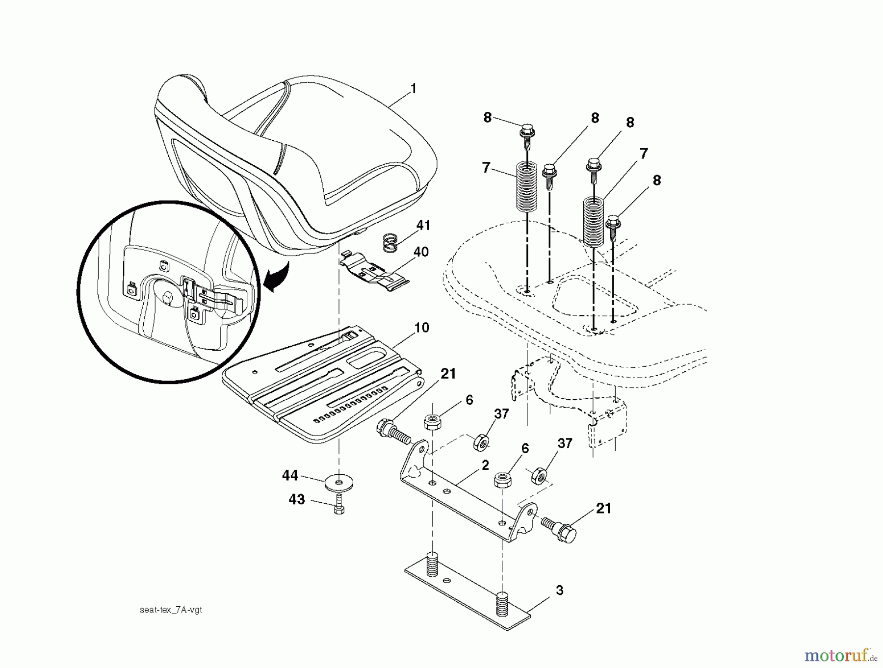 Jonsered Rasen und Garten Traktoren LT2217 A (96041010301) - Jonsered Lawn & Garden Tractor (2009-10) SEAT