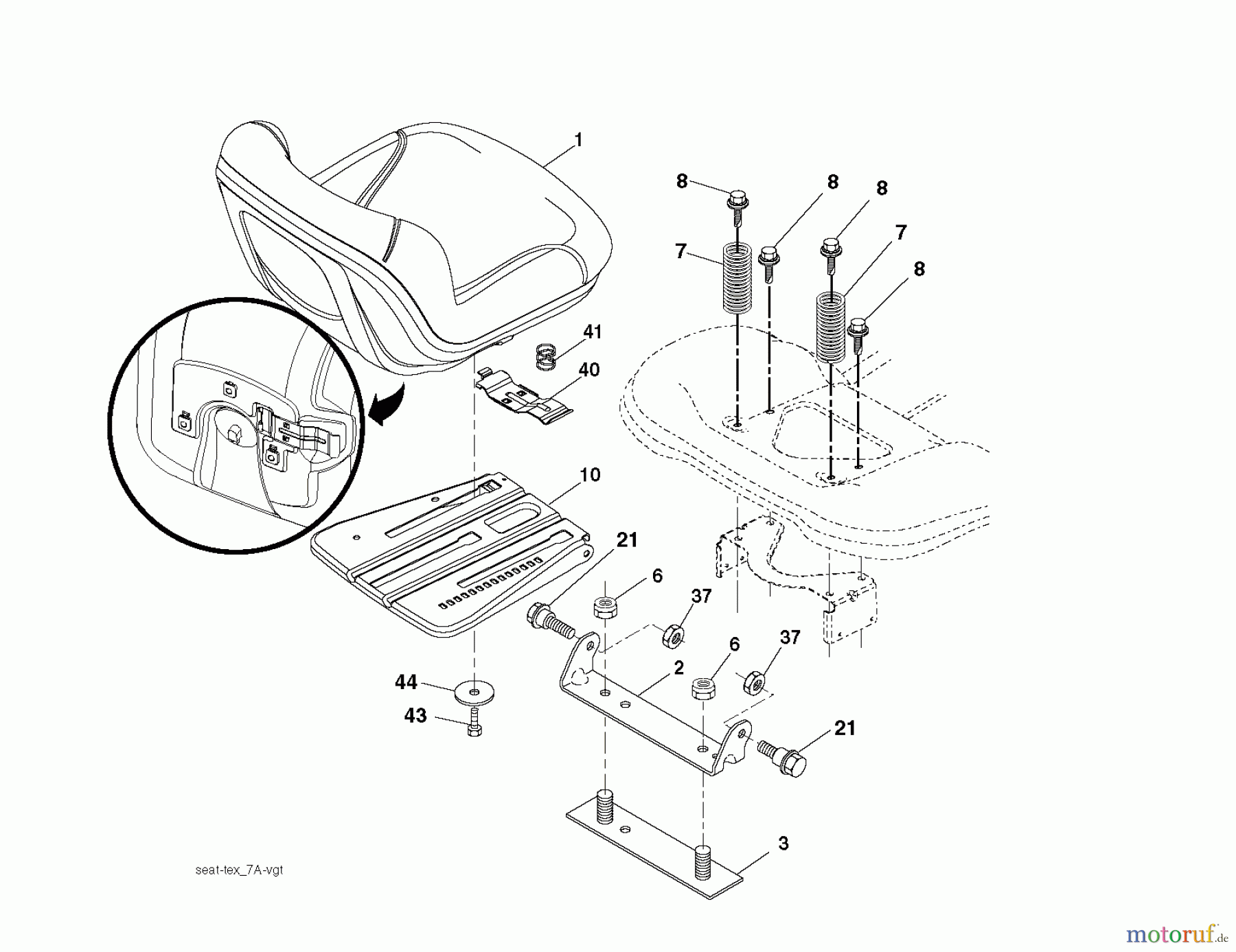  Jonsered Rasen  und Garten Traktoren LT2217 A (96041010306) - Jonsered Lawn & Garden Tractor (2012-08) SEAT
