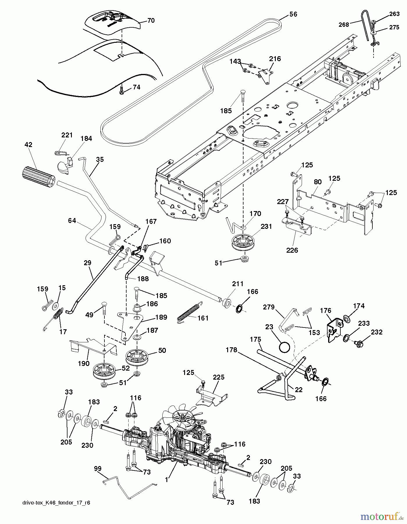  Jonsered Rasen  und Garten Traktoren LT2217 A (96041010306) - Jonsered Lawn & Garden Tractor (2012-08) DRIVE