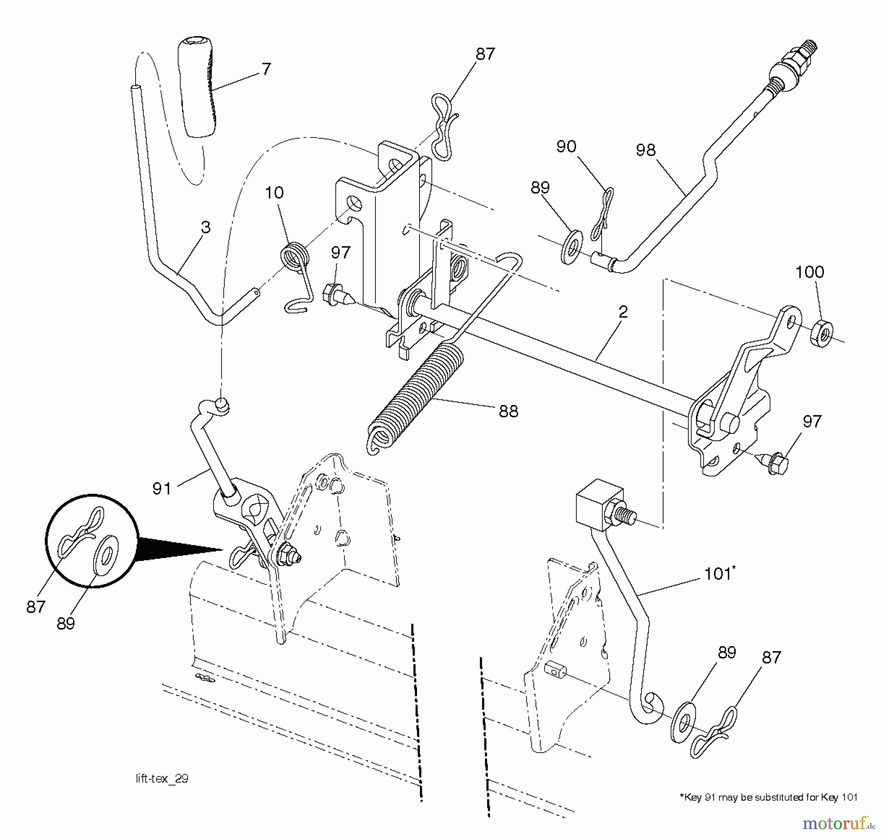  Jonsered Rasen  und Garten Traktoren LT2217 A (96041010307) - Jonsered Lawn & Garden Tractor (2013-05) MOWER LIFT / DECK LIFT