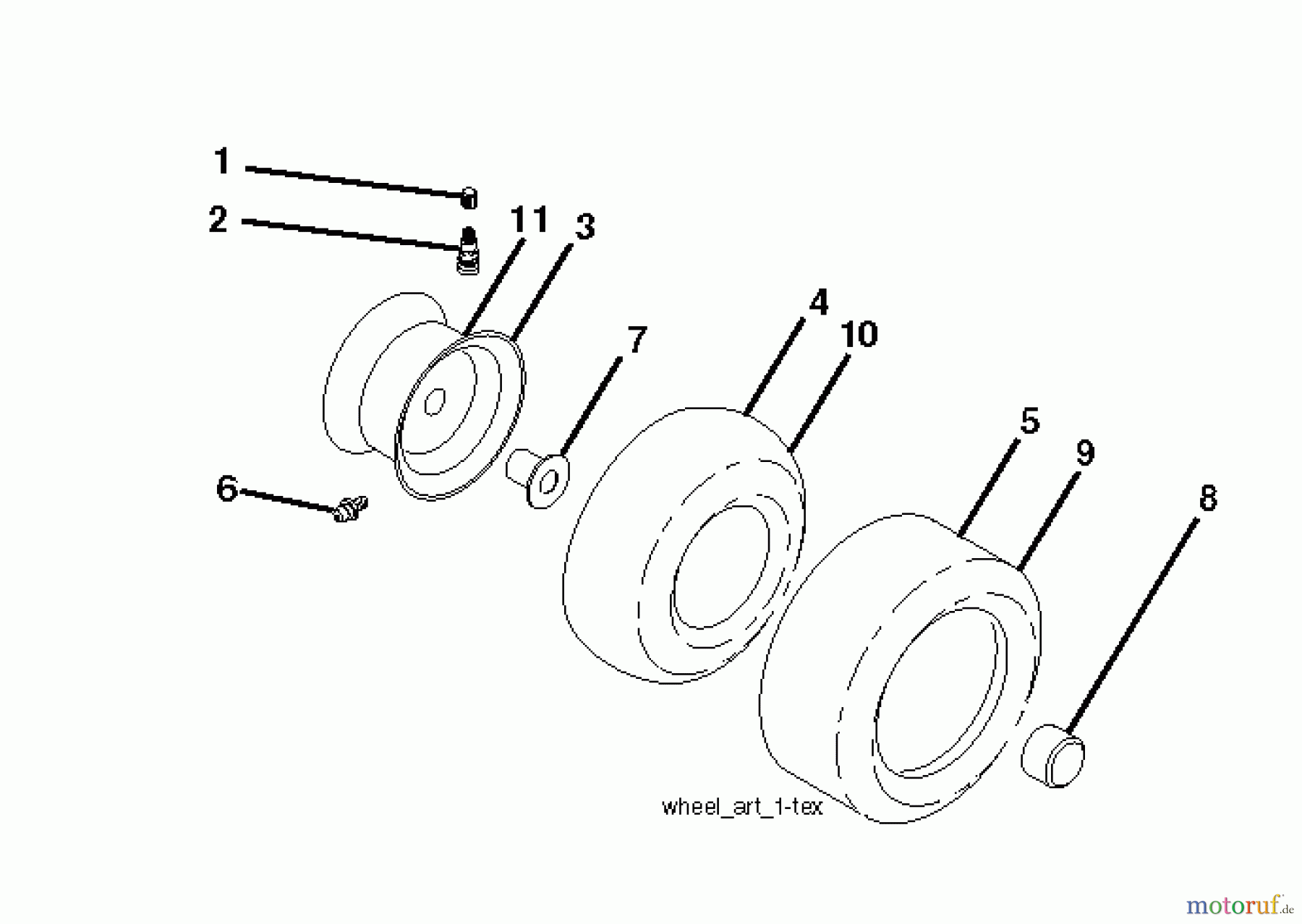 Jonsered Rasen und Garten Traktoren LT2217 A (96041010400) - Jonsered Lawn & Garden Tractor (2009-01) WHEELS TIRES