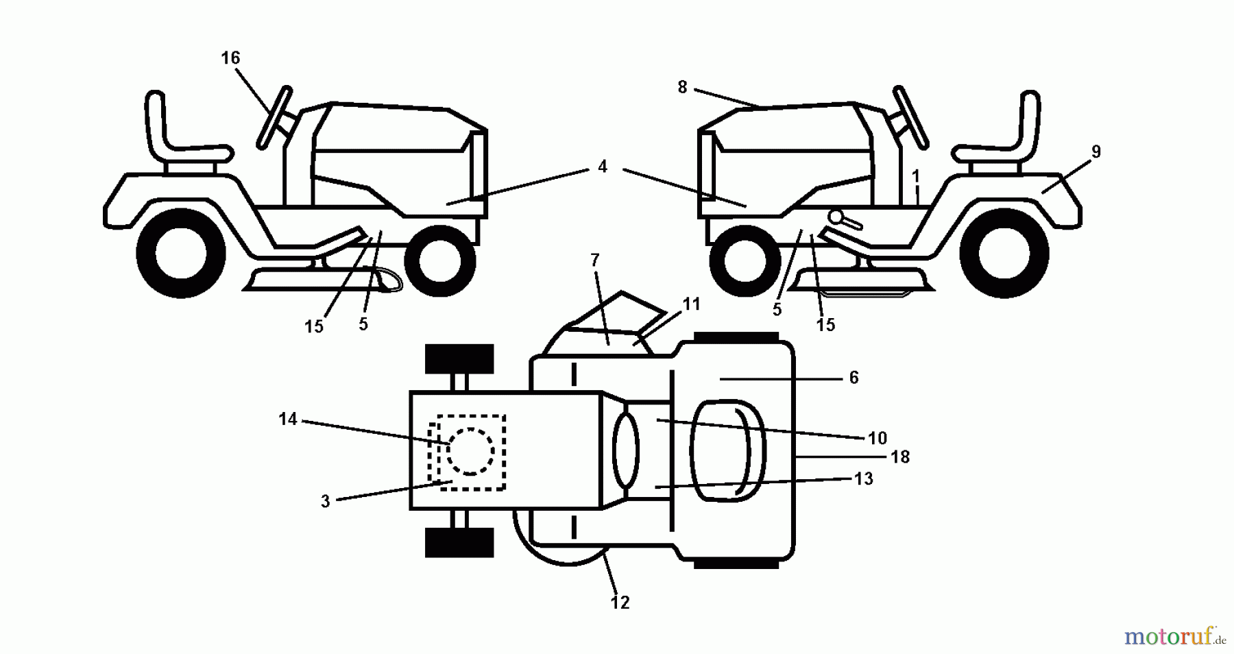 Jonsered Rasen und Garten Traktoren LT2217 A (96041010402) - Jonsered Lawn & Garden Tractor (2010-04) DECALS
