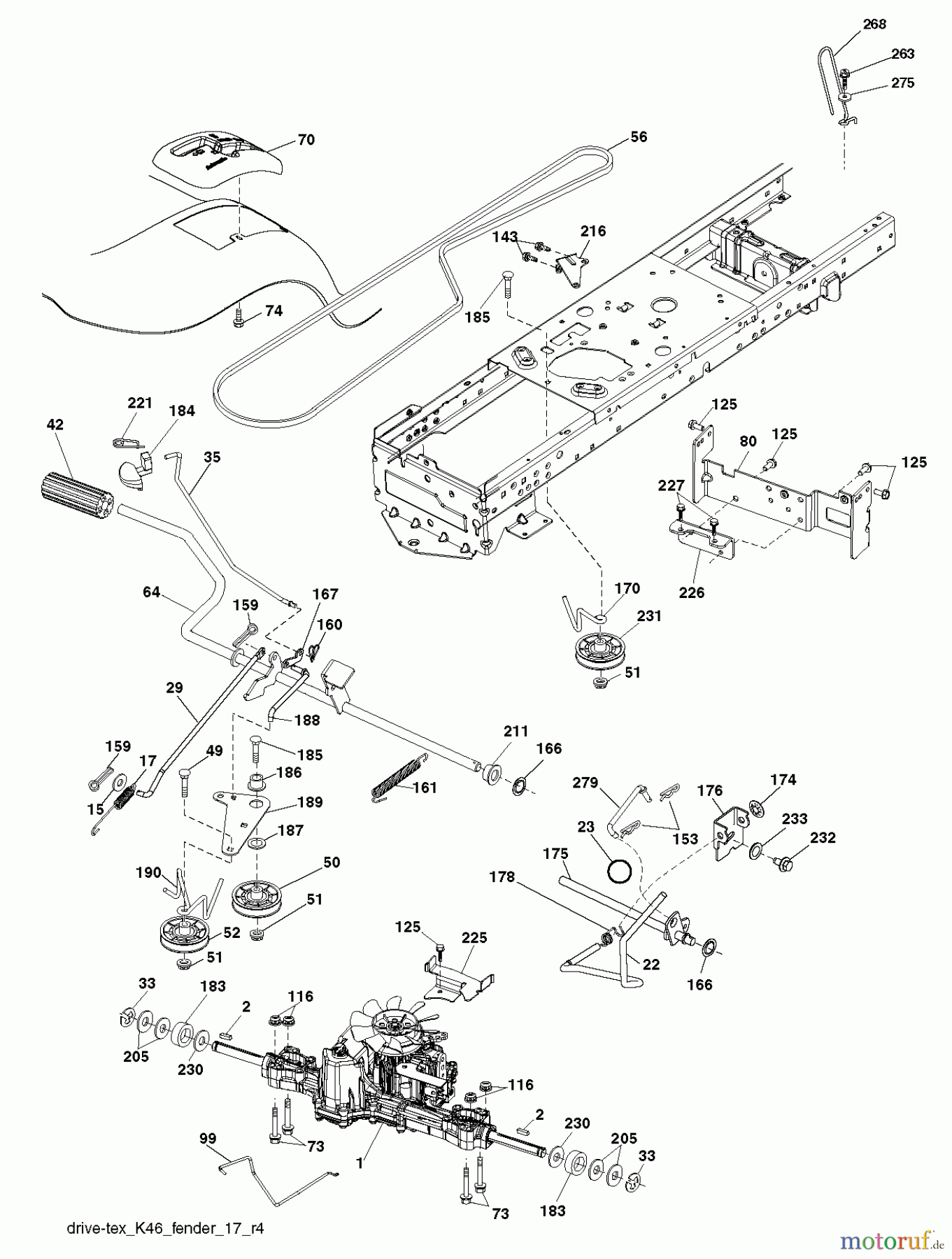 Jonsered Rasen und Garten Traktoren LT2217 A (96041010402) - Jonsered Lawn & Garden Tractor (2010-04) DRIVE