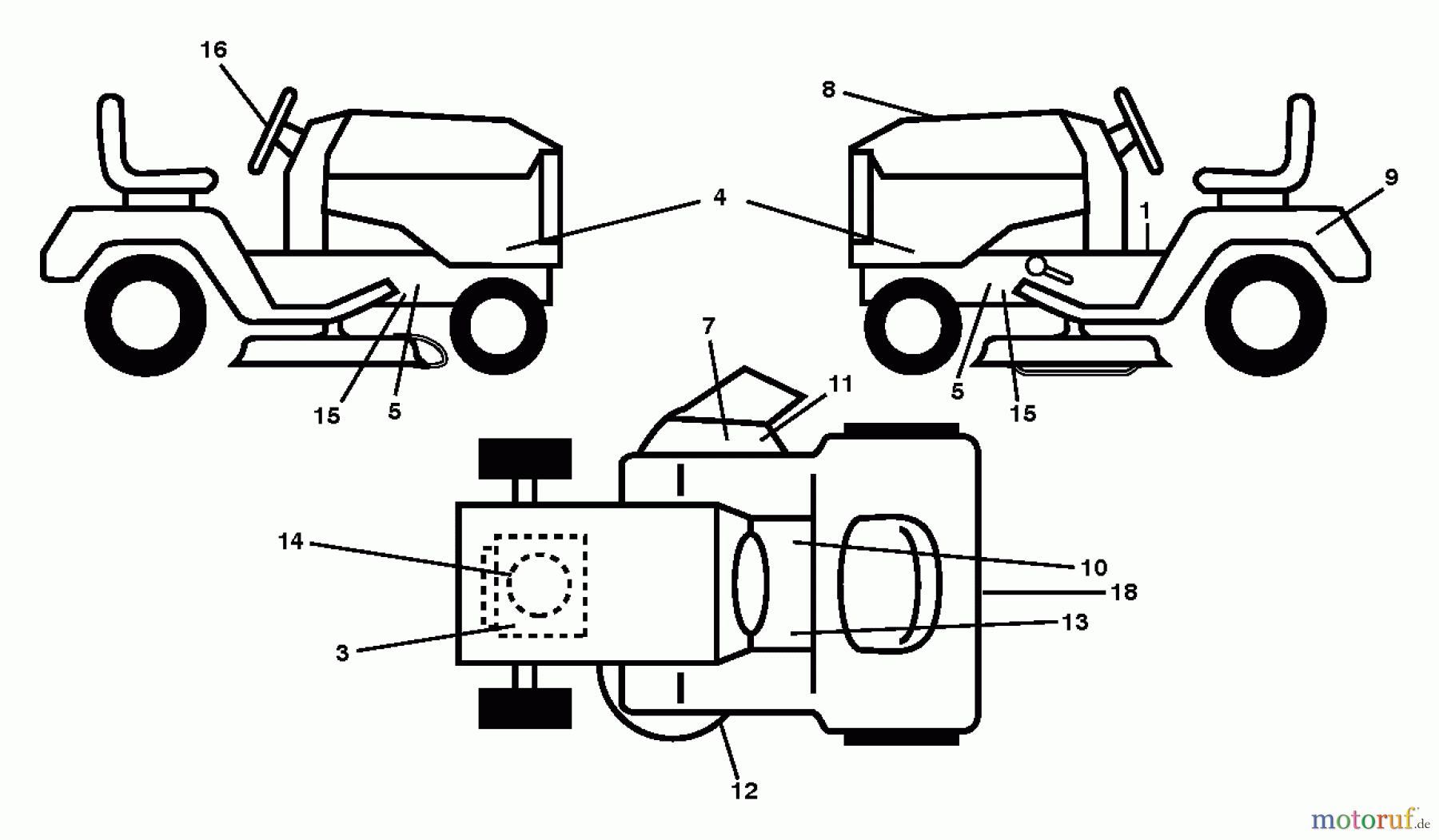 Jonsered Rasen und Garten Traktoren LT2217 A (96041010407) - Jonsered Lawn & Garden Tractor (2013-05) DECALS