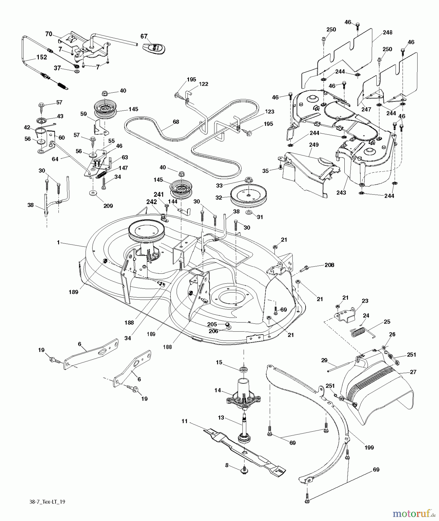  Jonsered Rasen  und Garten Traktoren LT2217 A (96041010407) - Jonsered Lawn & Garden Tractor (2013-05) MOWER DECK / CUTTING DECK