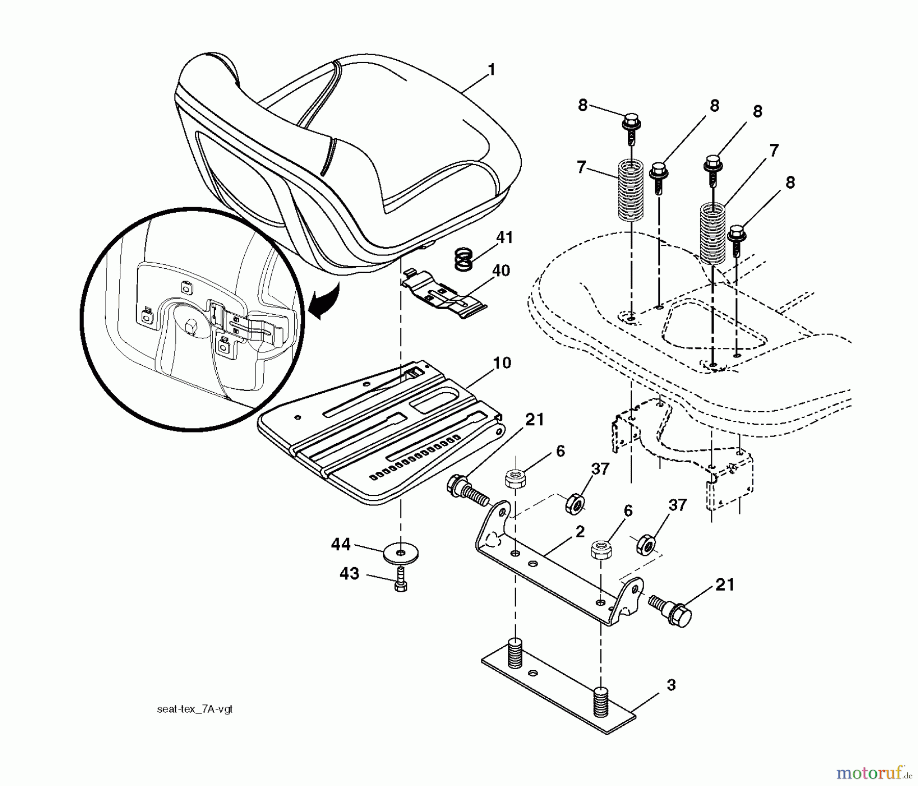 Jonsered Rasen und Garten Traktoren LT2217 A (96041011300) - Jonsered Lawn & Garden Tractor (2009-01) SEAT