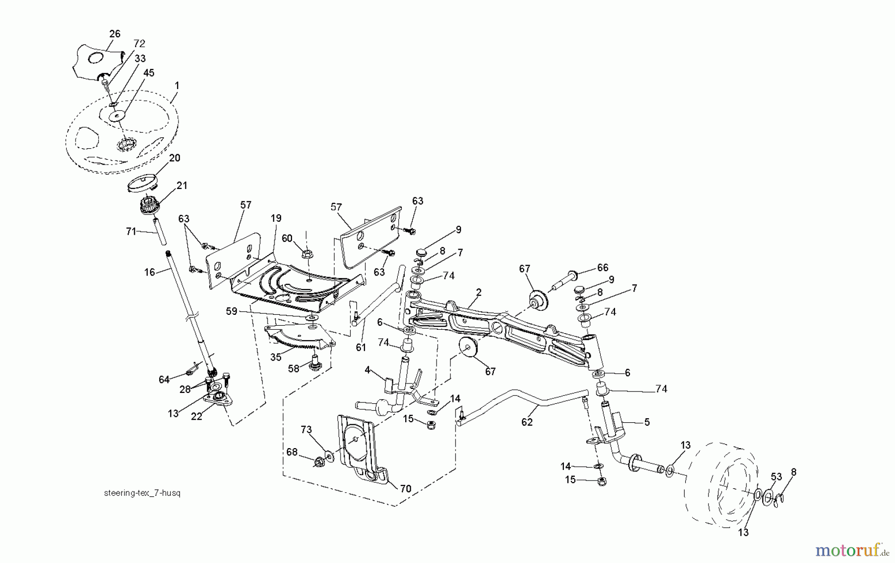 Jonsered Rasen und Garten Traktoren LT2217 A (96041011300) - Jonsered Lawn & Garden Tractor (2009-01) STEERING
