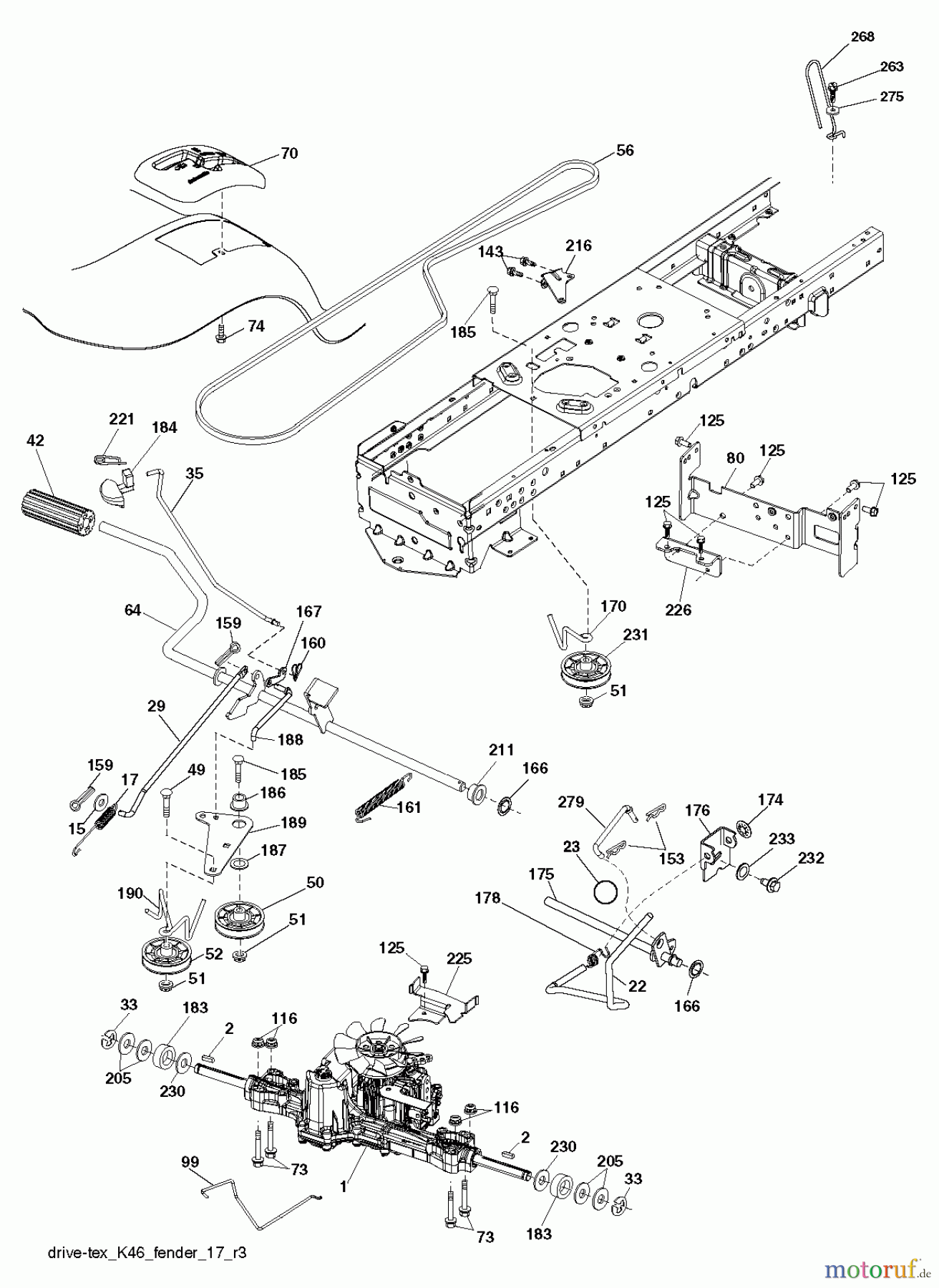 Jonsered Rasen und Garten Traktoren LT2217 A (96041011302) - Jonsered Lawn & Garden Tractor (2010-04) DRIVE