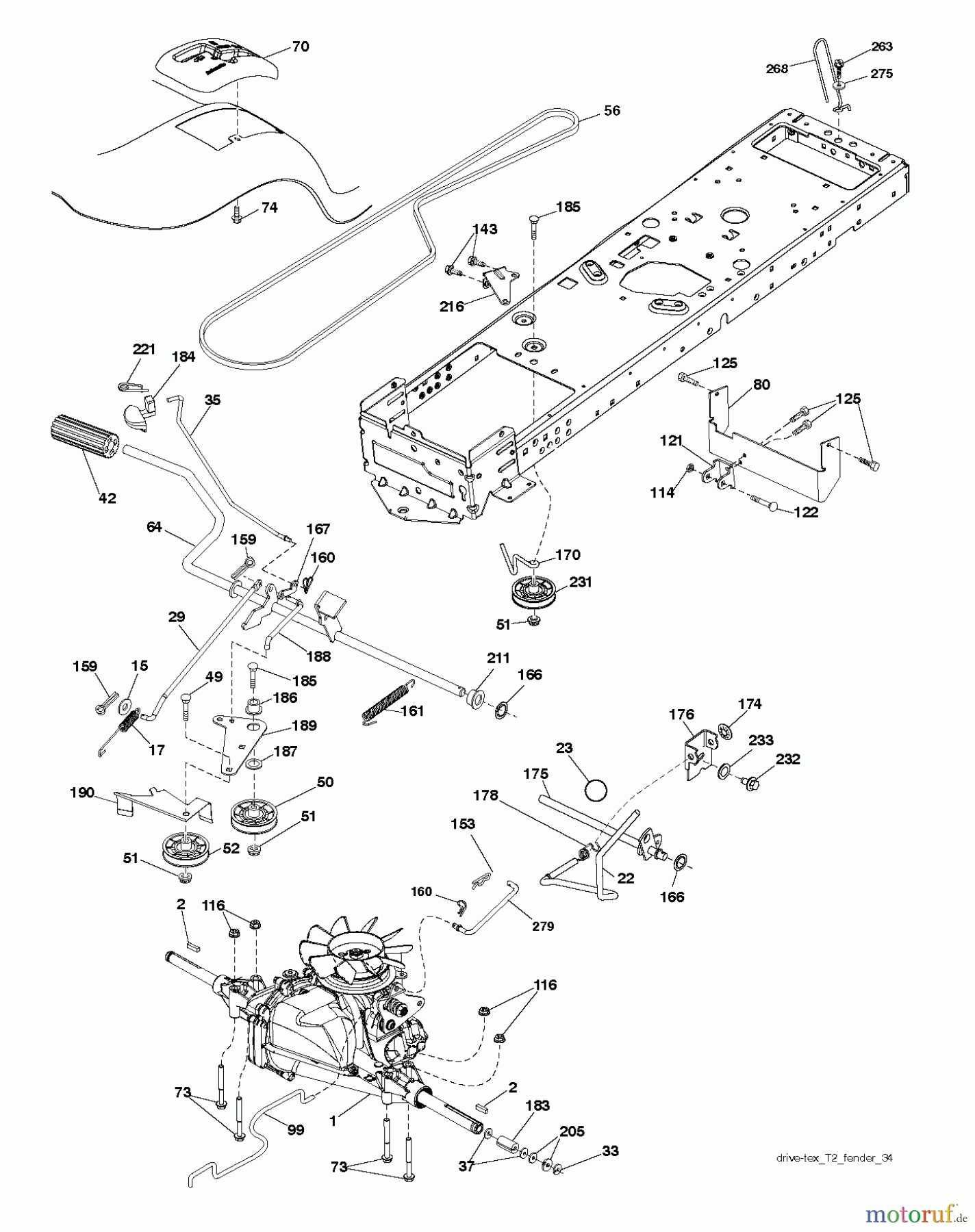 Jonsered Rasen und Garten Traktoren LT2217 A (96041011306) - Jonsered Lawn & Garden Tractor (2013-05) DRIVE