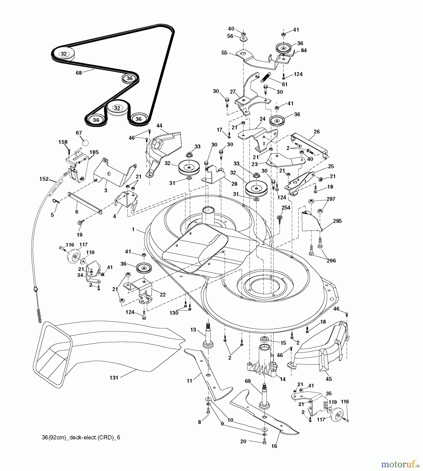  Jonsered Rasen  und Garten Traktoren LT2217 CMA (96061019603) - Jonsered Lawn & Garden Tractor (2008-01) MOWER DECK / CUTTING DECK