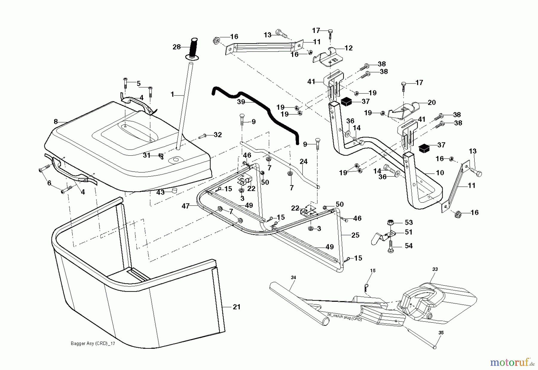 Jonsered Rasen und Garten Traktoren LT2217 CMA (96061023800) - Jonsered Lawn & Garden Tractor (2008-10) BAGGER