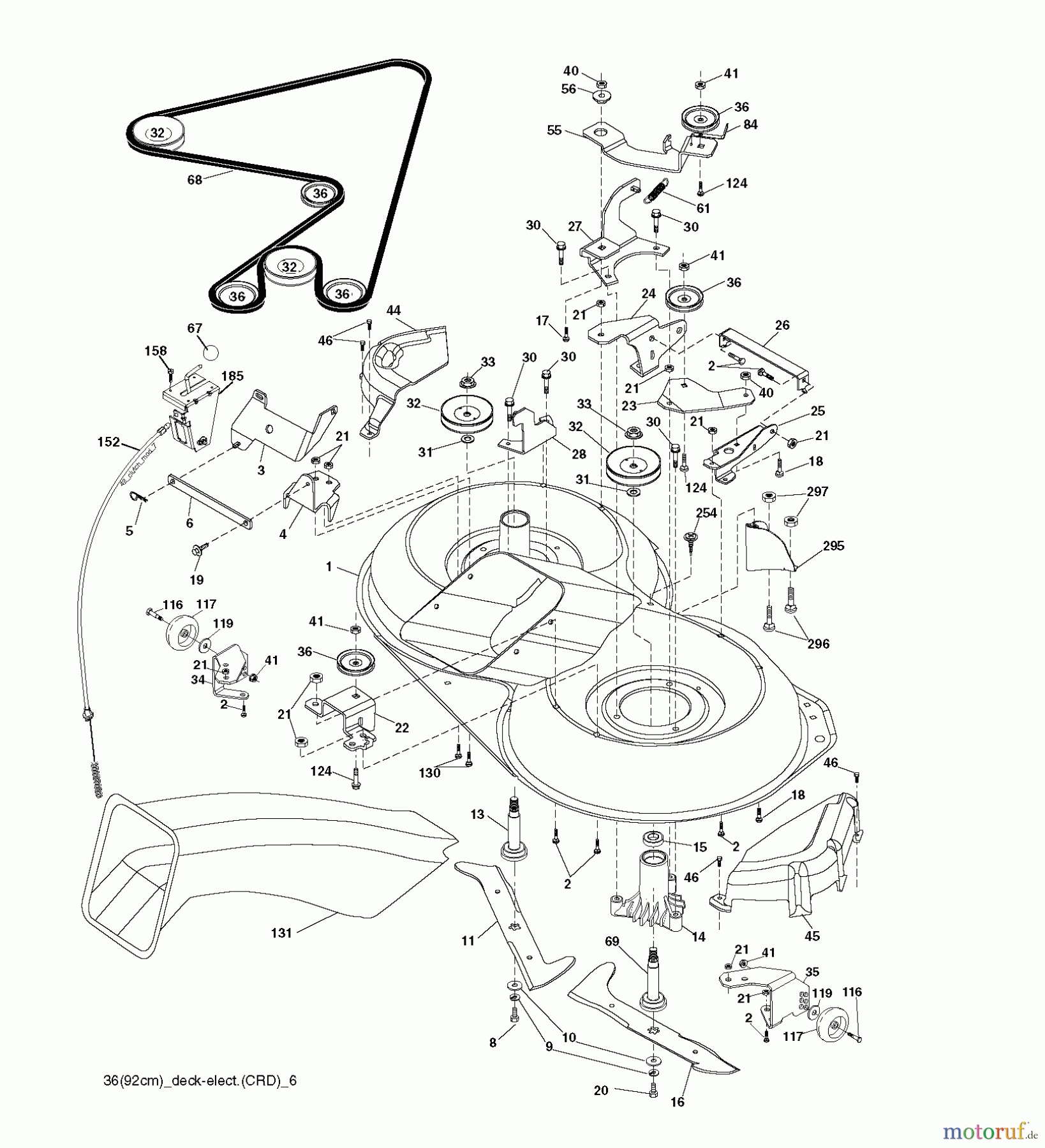 Jonsered Rasen und Garten Traktoren LT2217 CMA (96061023800) - Jonsered Lawn & Garden Tractor (2008-10) MOWER DECK / CUTTING DECK