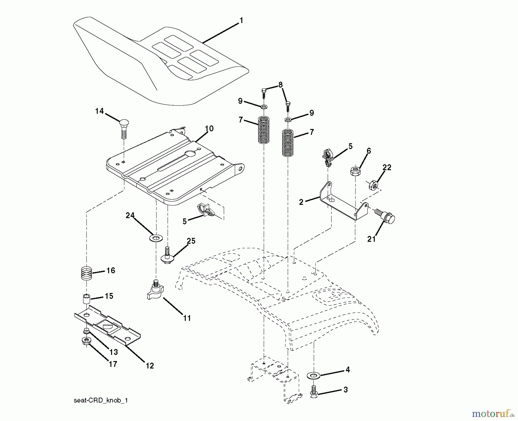 Jonsered Rasen und Garten Traktoren LT2217 CMA (96061023800) - Jonsered Lawn & Garden Tractor (2008-10) SEAT