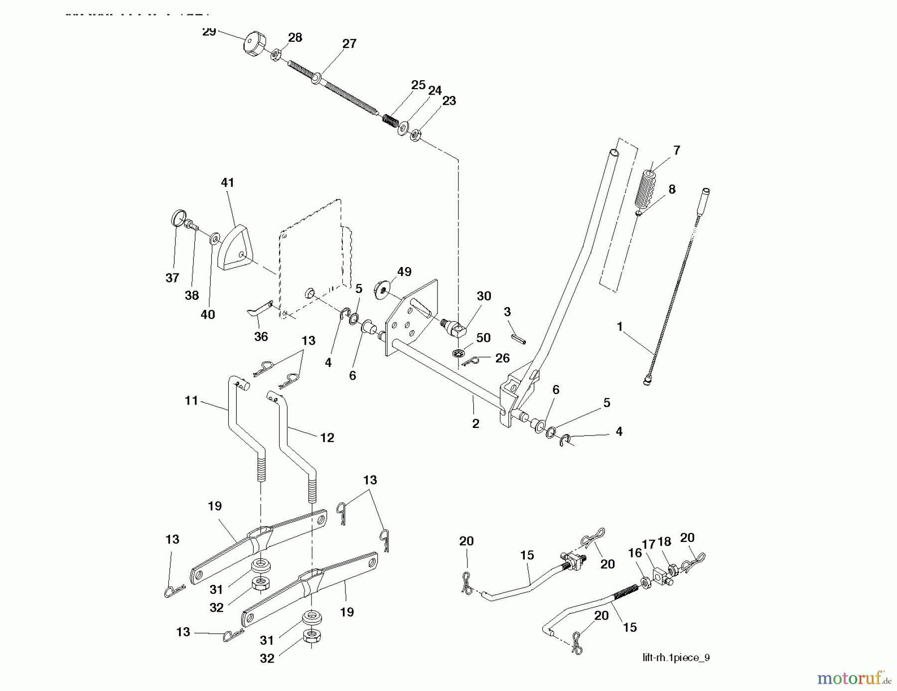 Jonsered Rasen und Garten Traktoren LT2217 CMA (96061023900) - Jonsered Lawn & Garden Tractor (2009-01) MOWER LIFT / DECK LIFT
