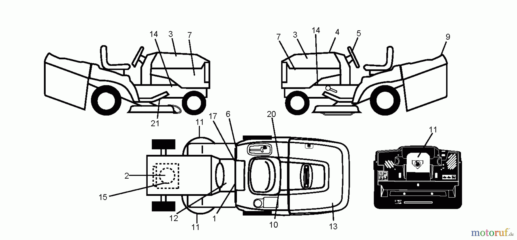 Jonsered Rasen  und Garten Traktoren LT2217 CMA (96061027200) - Jonsered Lawn & Garden Tractor (2010-01) DECALS