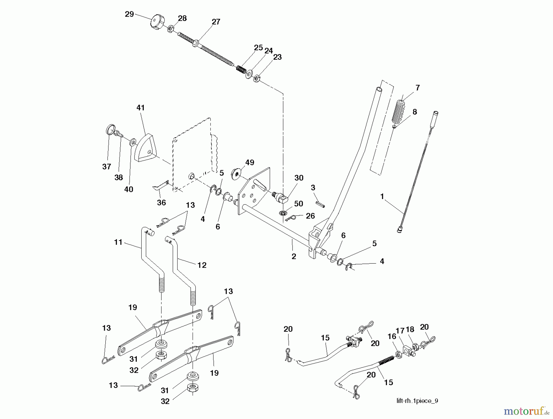  Jonsered Rasen  und Garten Traktoren LT2217 CMA (96061027200) - Jonsered Lawn & Garden Tractor (2010-01) MOWER LIFT / DECK LIFT