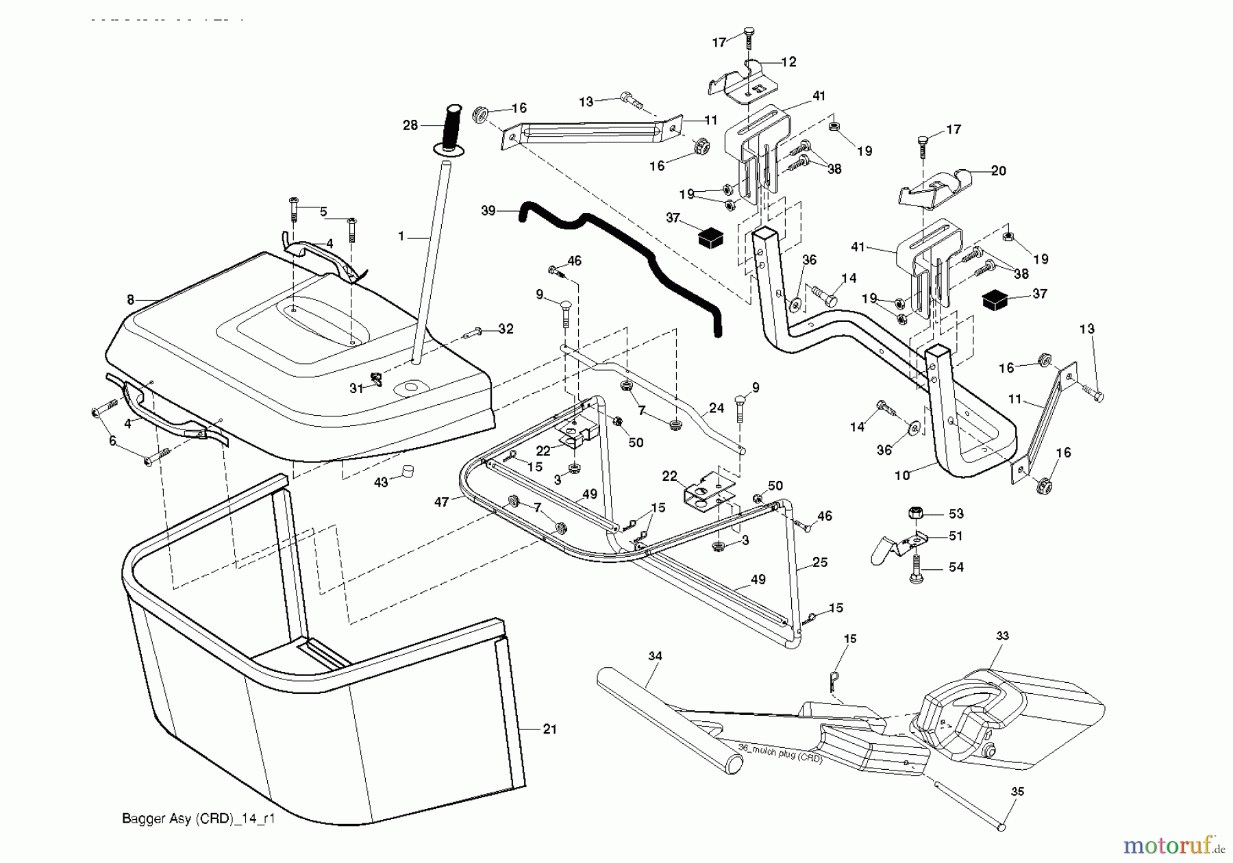 Jonsered Rasen und Garten Traktoren LT2217 CMA (96061027300) - Jonsered Lawn & Garden Tractor (2010-01) BAGGER