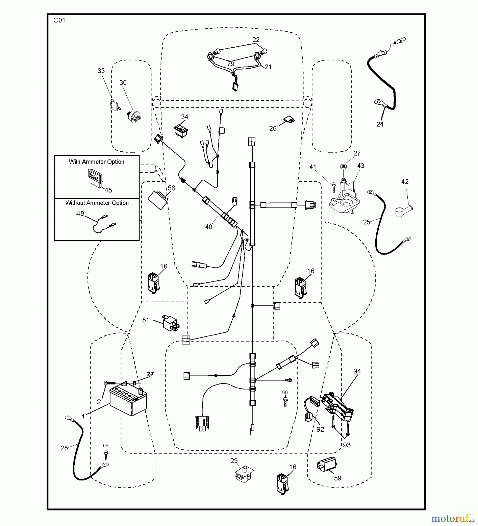 Jonsered Rasen und Garten Traktoren LT2217 CMA (96061027300) - Jonsered Lawn & Garden Tractor (2010-01) ELECTRICAL