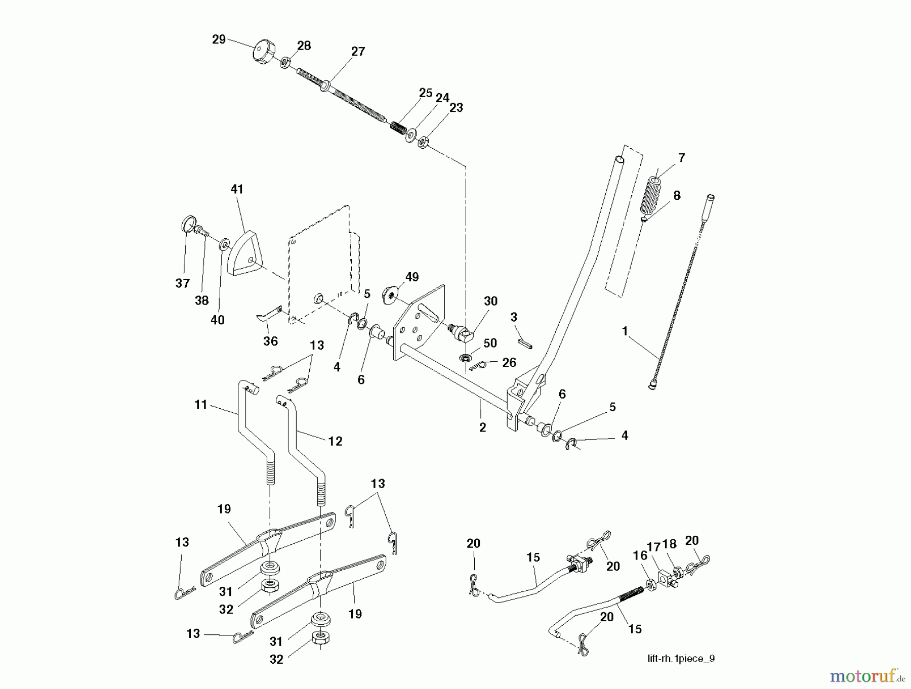 Jonsered Rasen und Garten Traktoren LT2217 CMA (96061027300) - Jonsered Lawn & Garden Tractor (2010-01) MOWER LIFT / DECK LIFT