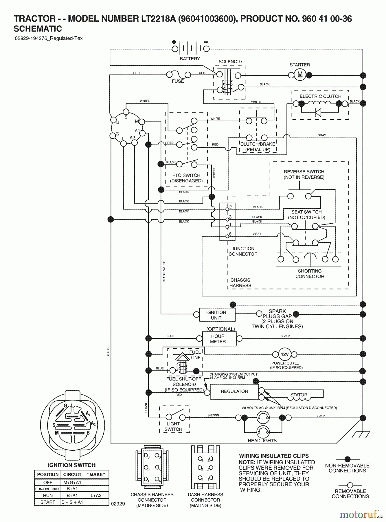  Jonsered Rasen  und Garten Traktoren LT2218 A (96041003600) - Jonsered Lawn & Garden Tractor (2007-04) SCHEMATIC