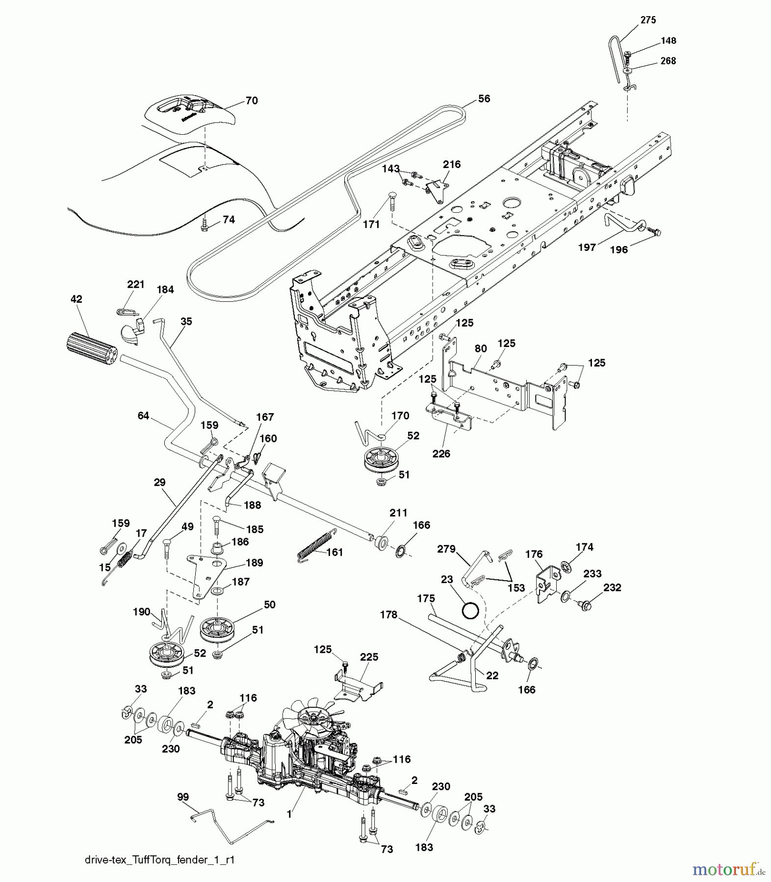 Jonsered Rasen und Garten Traktoren LT2218 A (96041010500) - Jonsered Lawn & Garden Tractor (2009-01) DRIVE