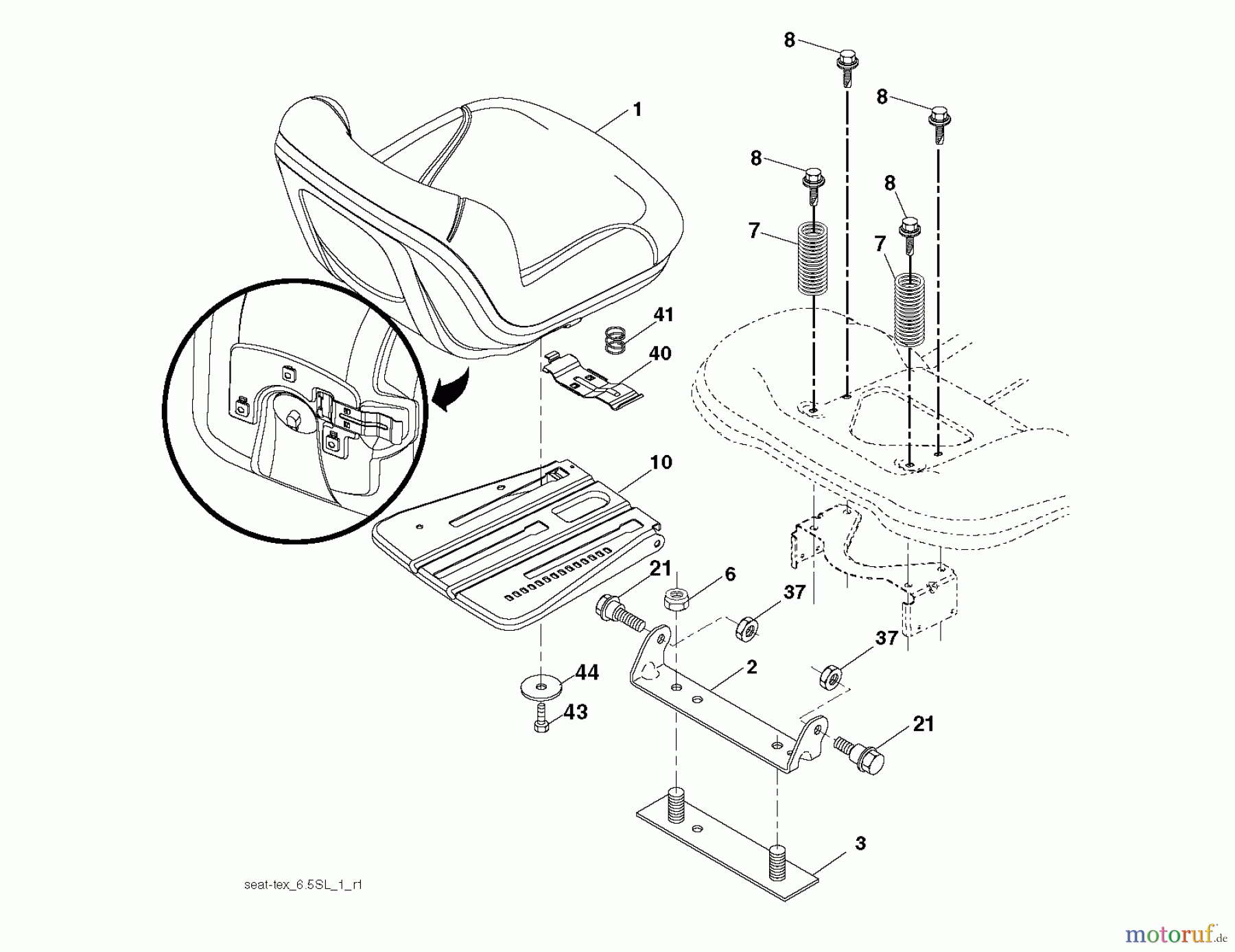  Jonsered Rasen  und Garten Traktoren LT2218 A (96041010500) - Jonsered Lawn & Garden Tractor (2009-01) SEAT