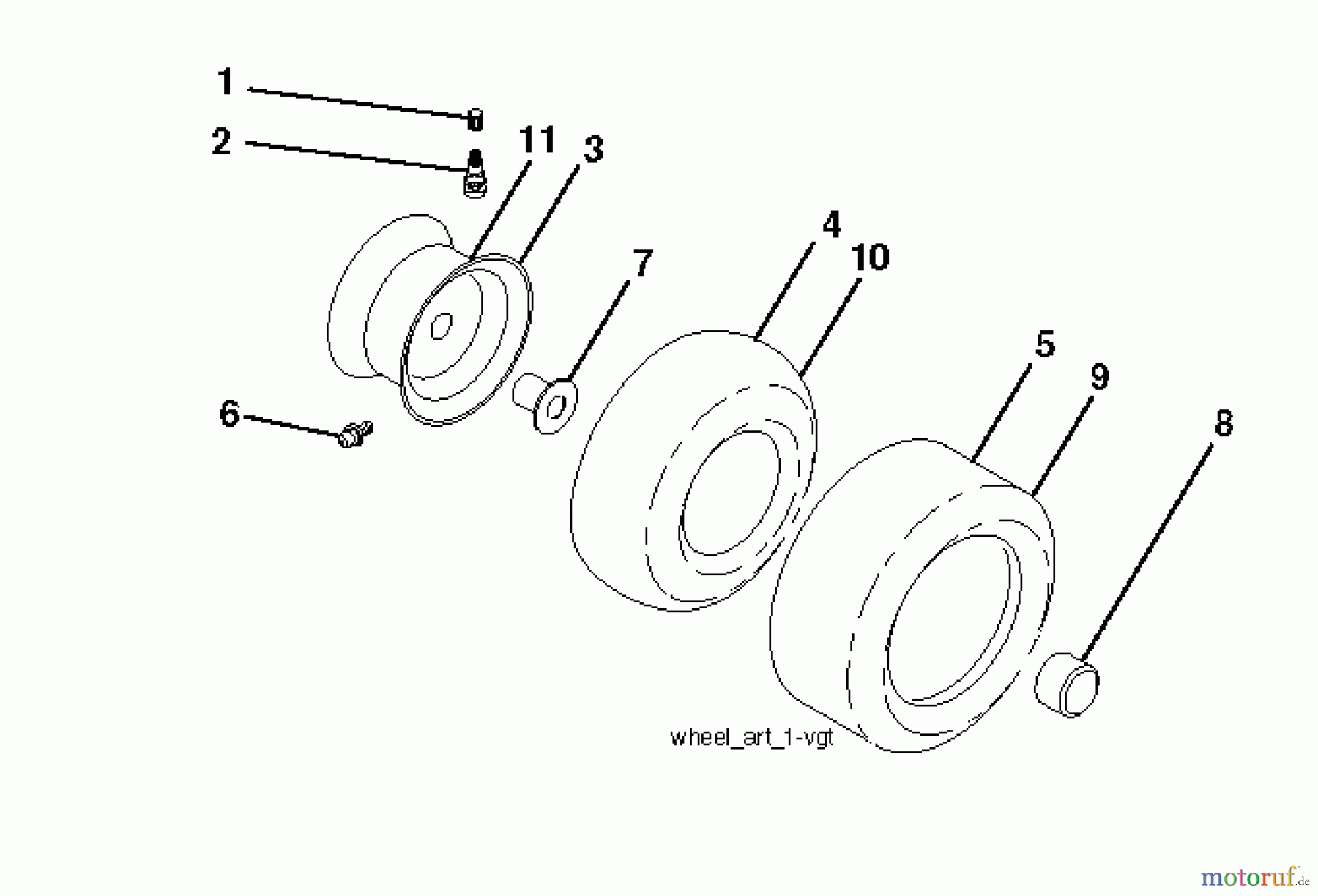 Jonsered Rasen und Garten Traktoren LT2218 A (96041010500) - Jonsered Lawn & Garden Tractor (2009-01) WHEELS TIRES