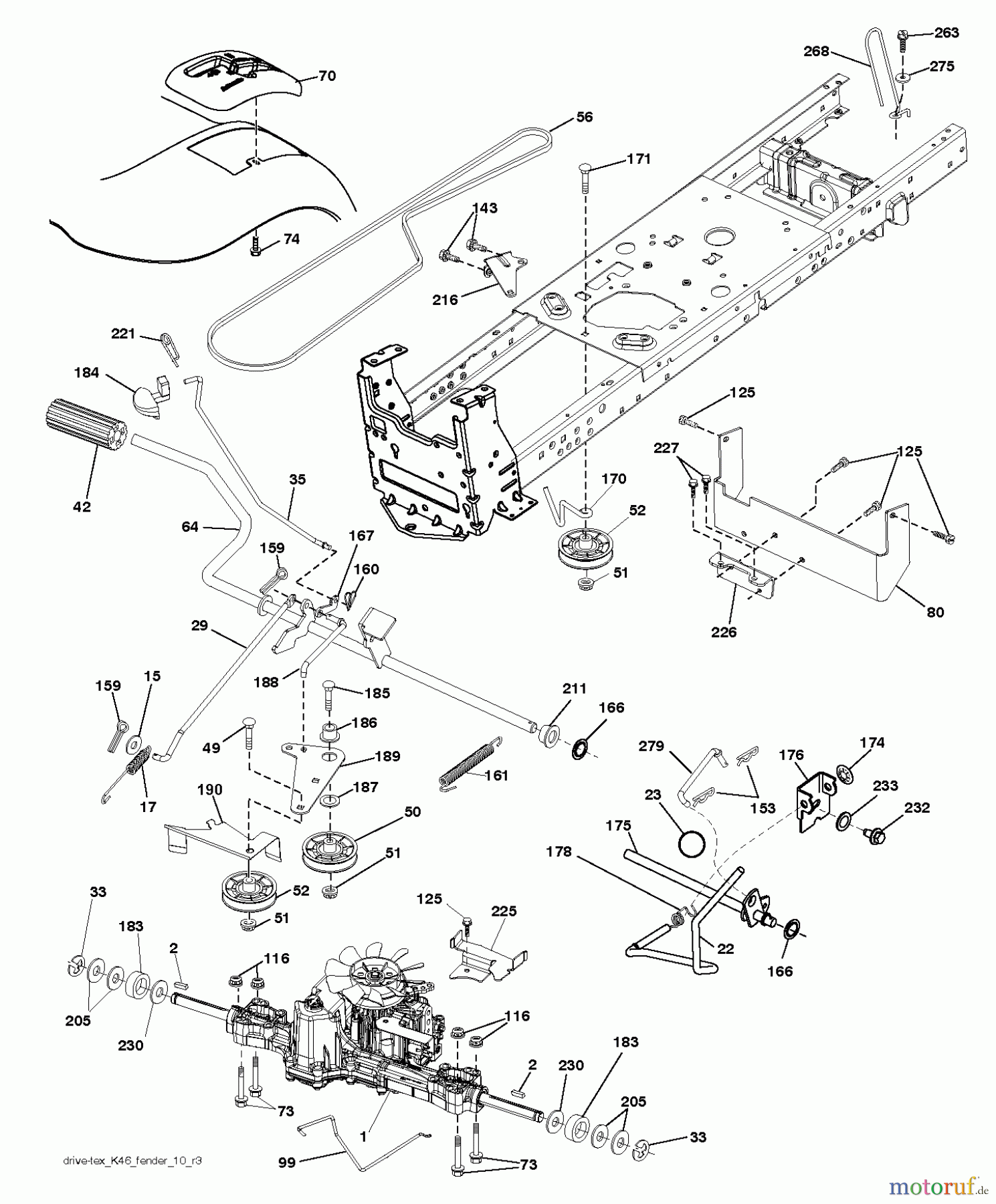 Jonsered Rasen und Garten Traktoren LT2218 A (96041023900) - Jonsered Lawn & Garden Tractor (2012-10) DRIVE