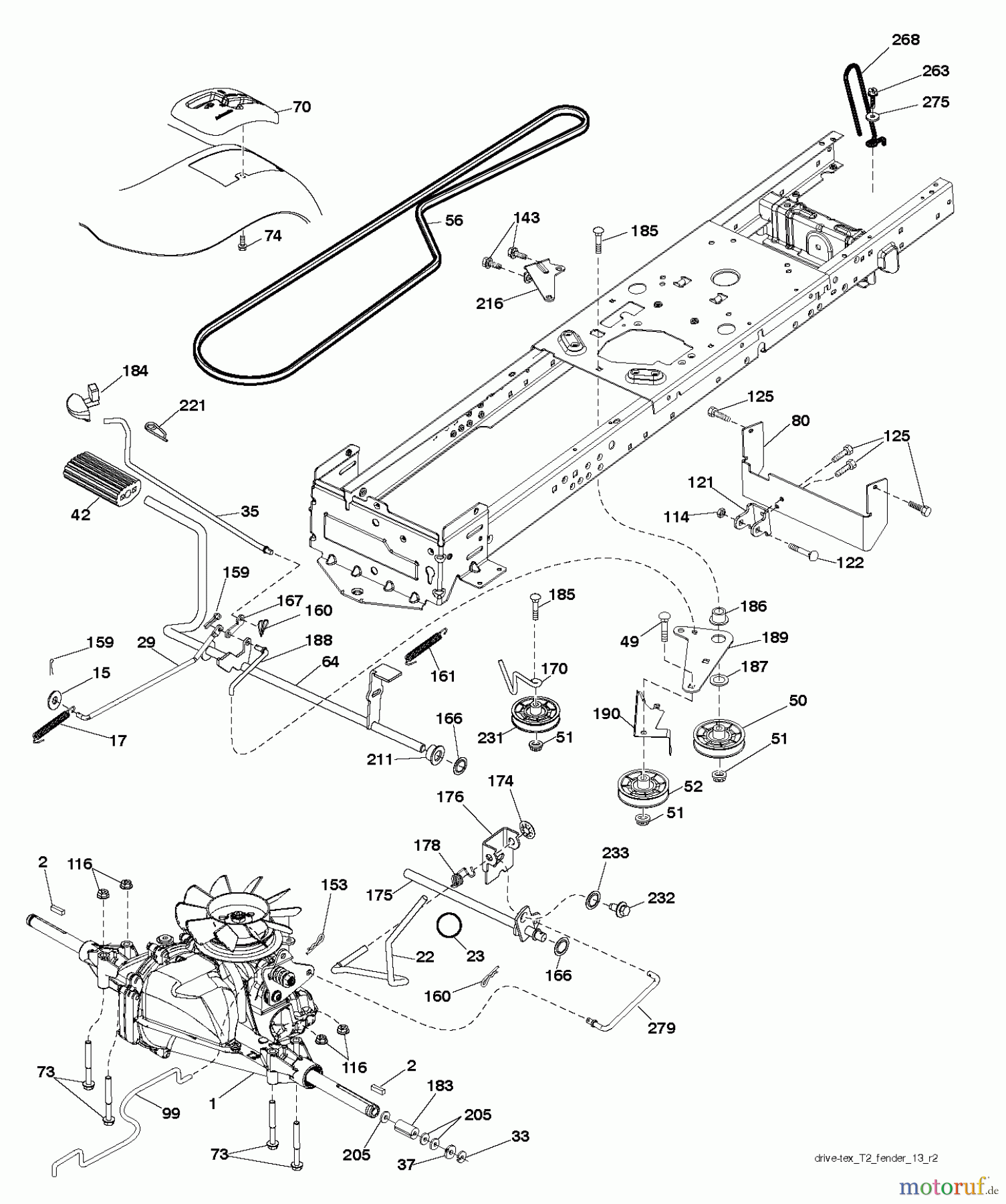 Jonsered Rasen und Garten Traktoren LT2218 A (96041023901) - Jonsered Lawn & Garden Tractor (2013-05) DRIVE