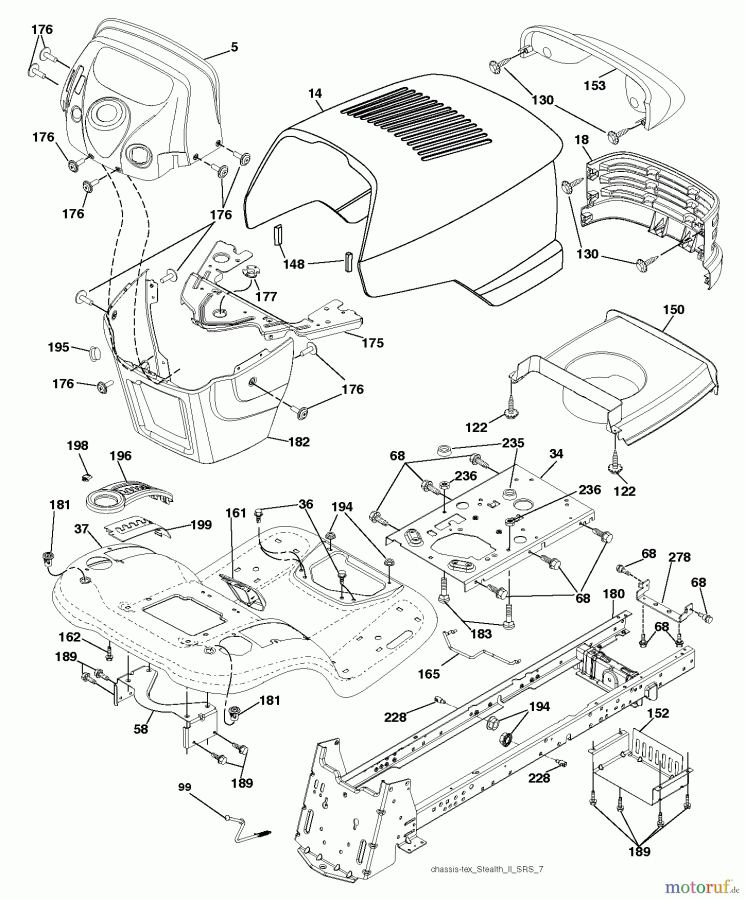 Jonsered Rasen und Garten Traktoren LT2218 A2 (96041003900) - Jonsered Lawn & Garden Tractor (2007-04) CHASSIS ENCLOSURES