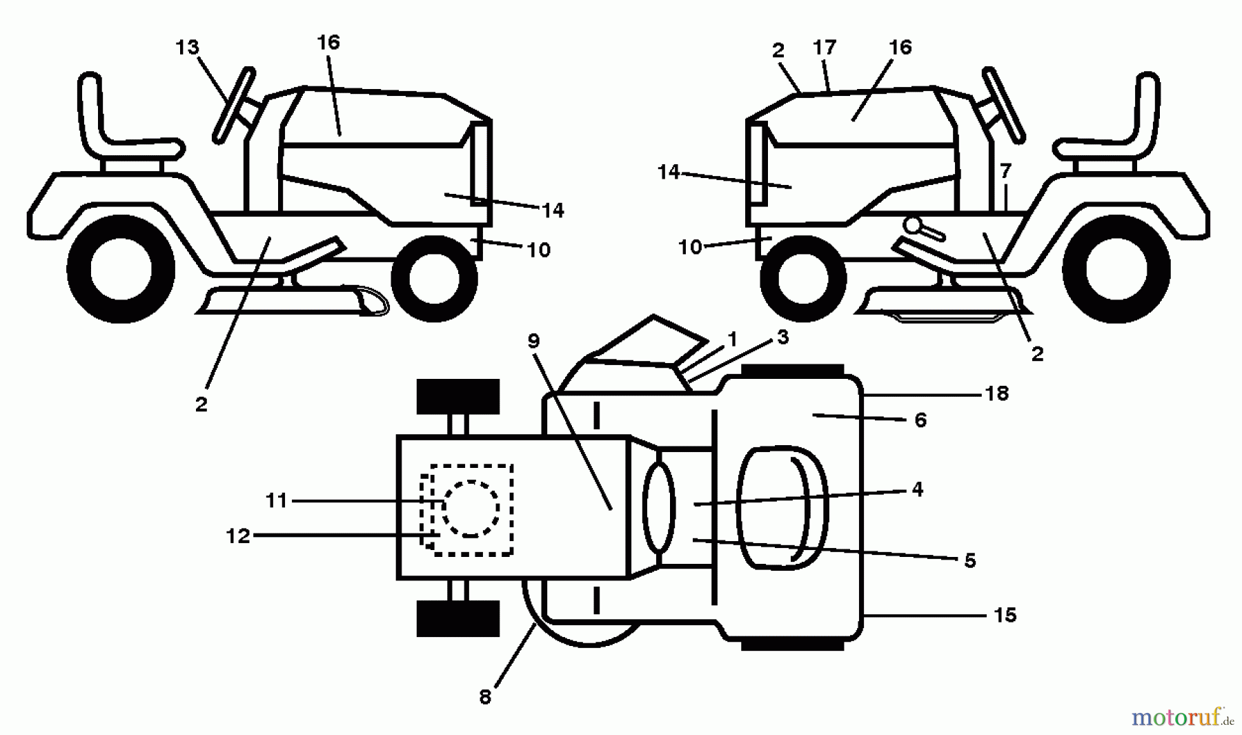  Jonsered Rasen  und Garten Traktoren LT2218 A2 (96041003900) - Jonsered Lawn & Garden Tractor (2007-04) DECALS